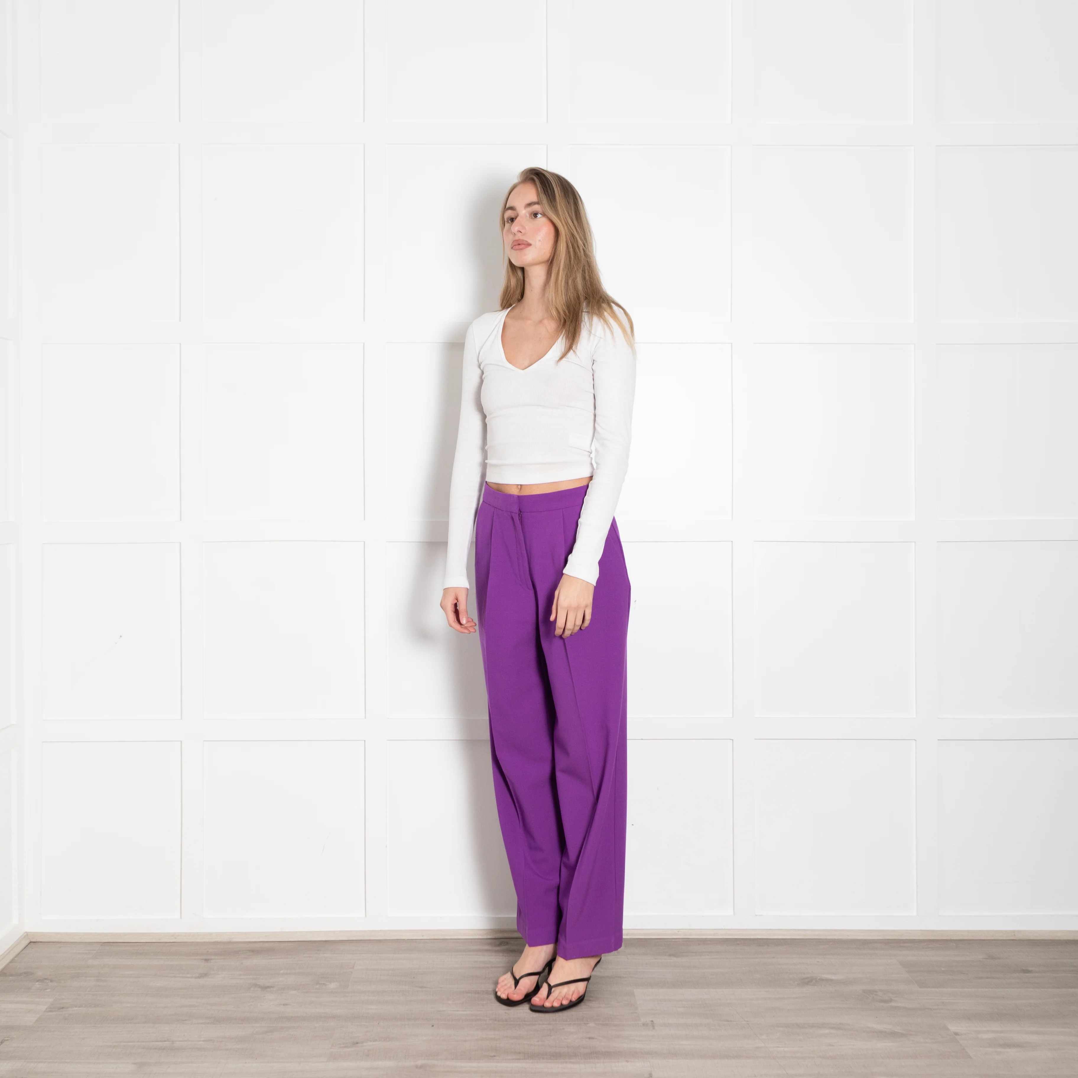 Chinti & Parker Purple Wool Blend Trousers - Image 3