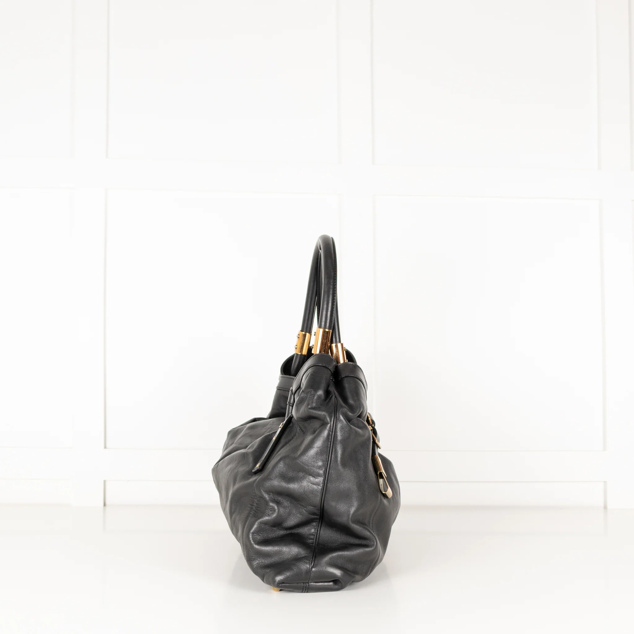 Chloe Black Leather Victoria Handbag - Image 4