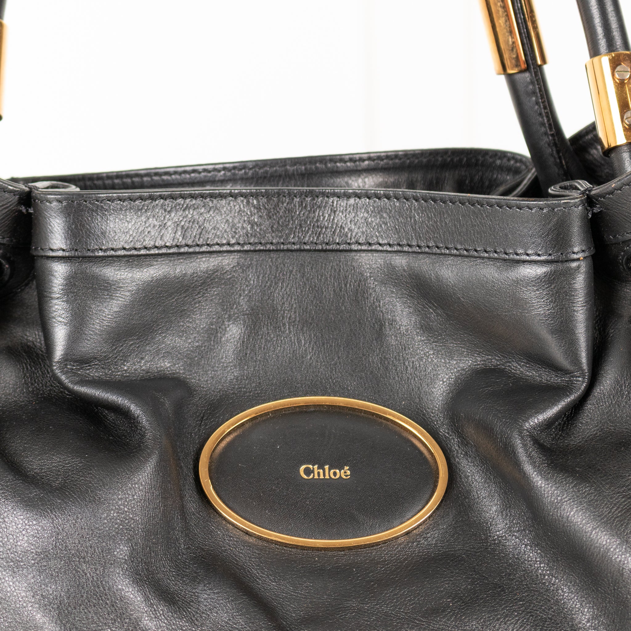 Chloe Black Leather Victoria Handbag - Image 6