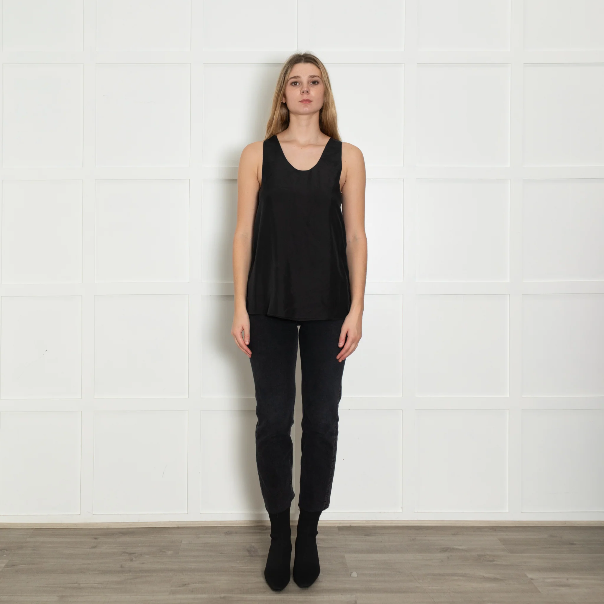 Chloe Black Silk Vest Top