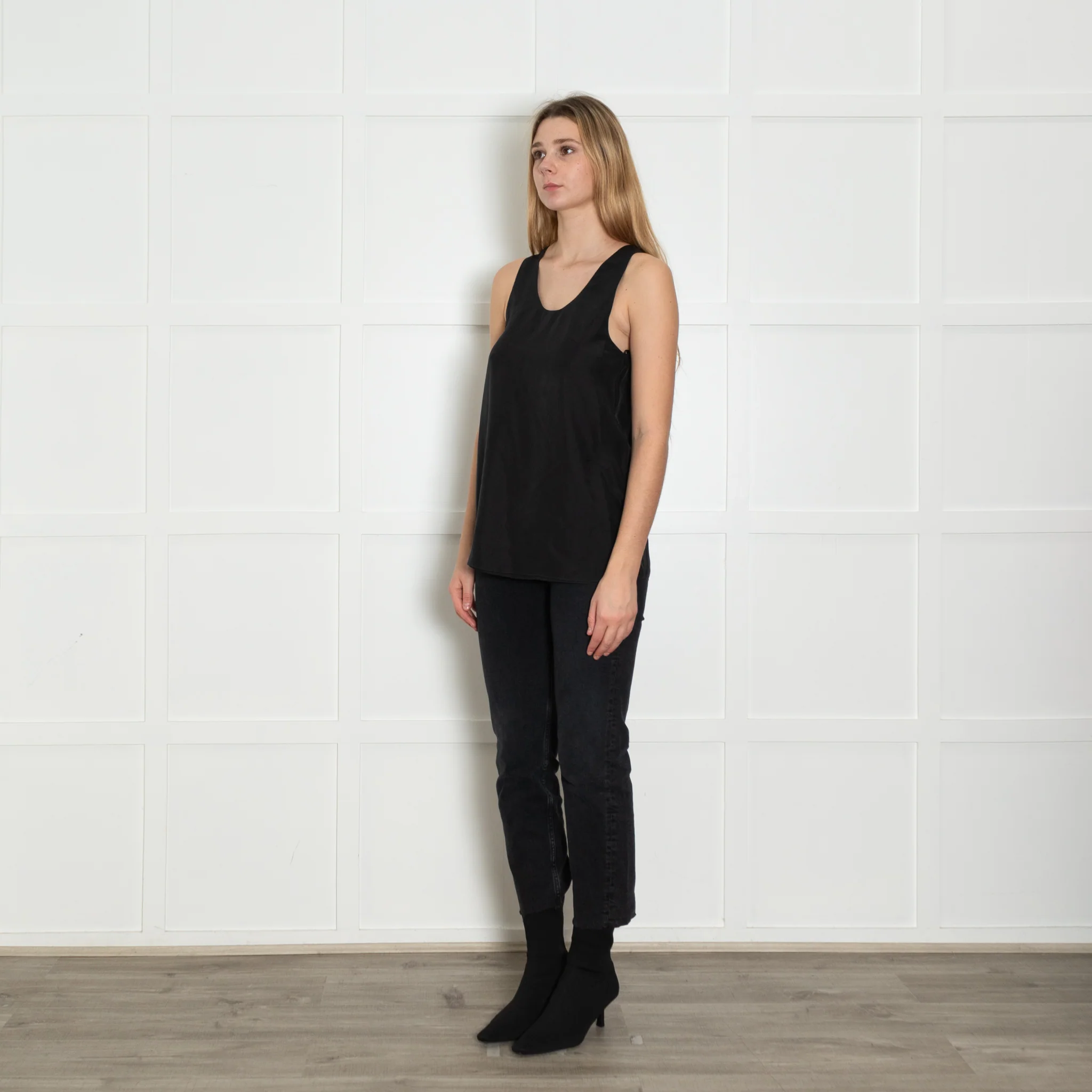 Chloe Black Silk Vest Top - Image 3