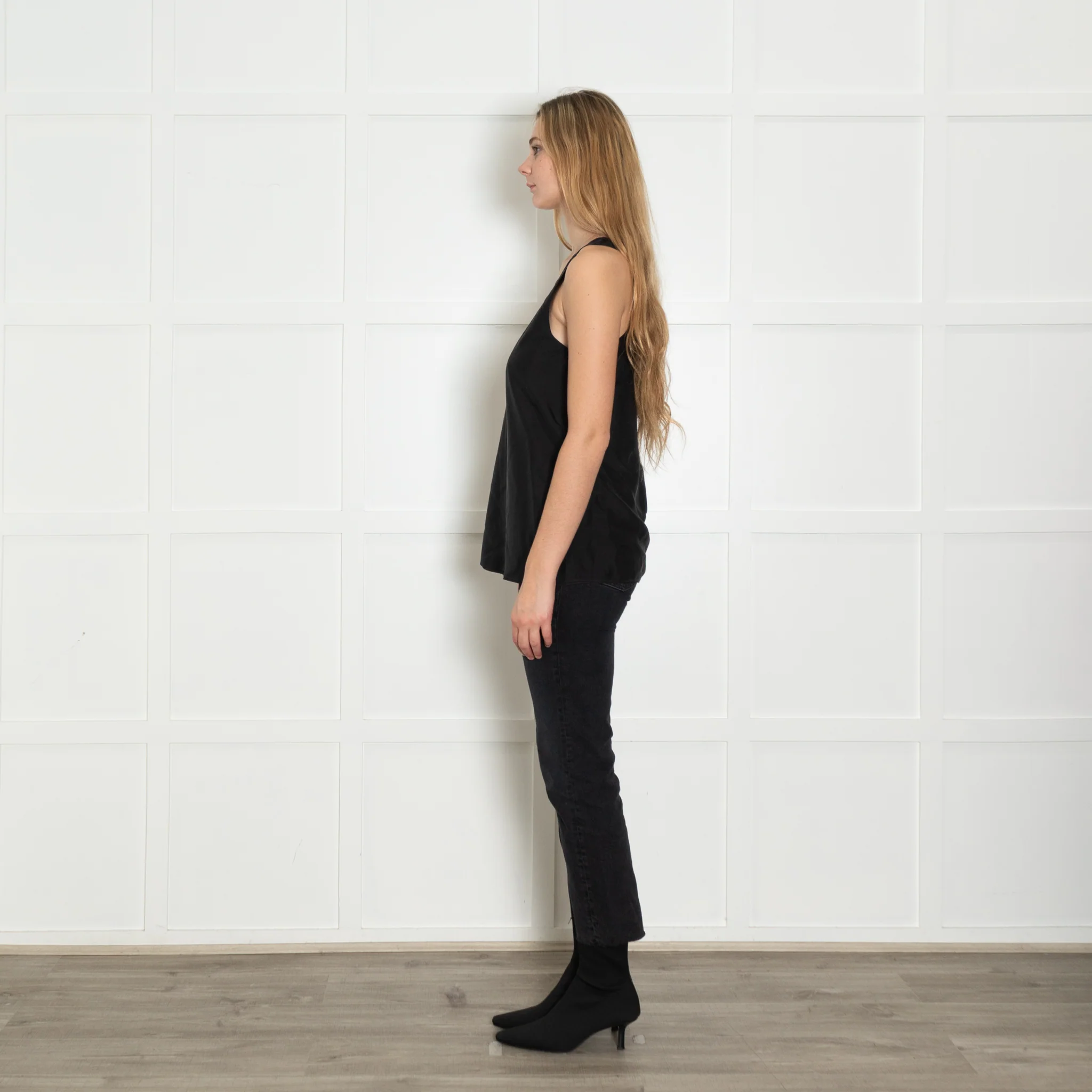 Chloe Black Silk Vest Top - Image 4
