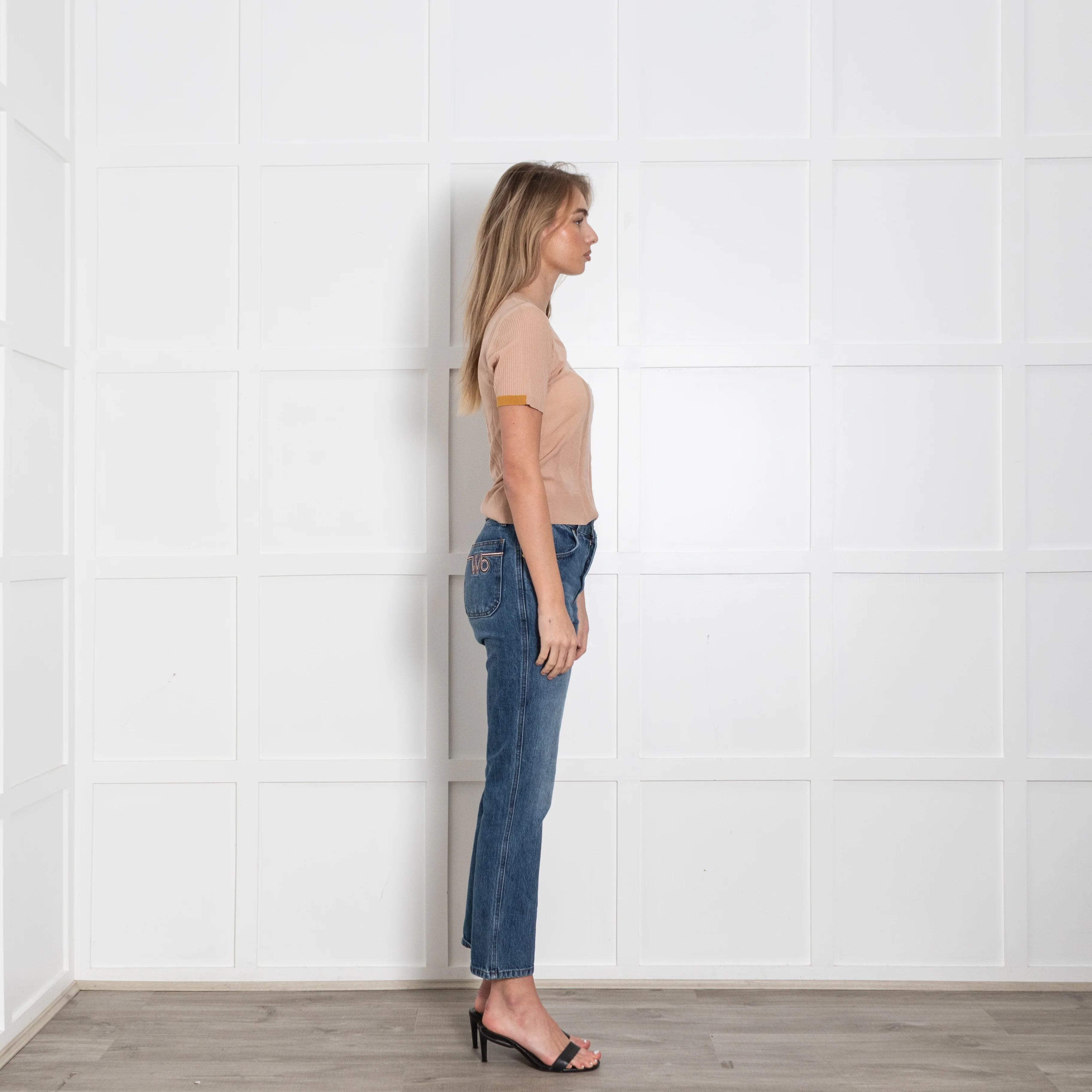 Chloe Blush Fine Knit Short Sleeve Top - Image 6
