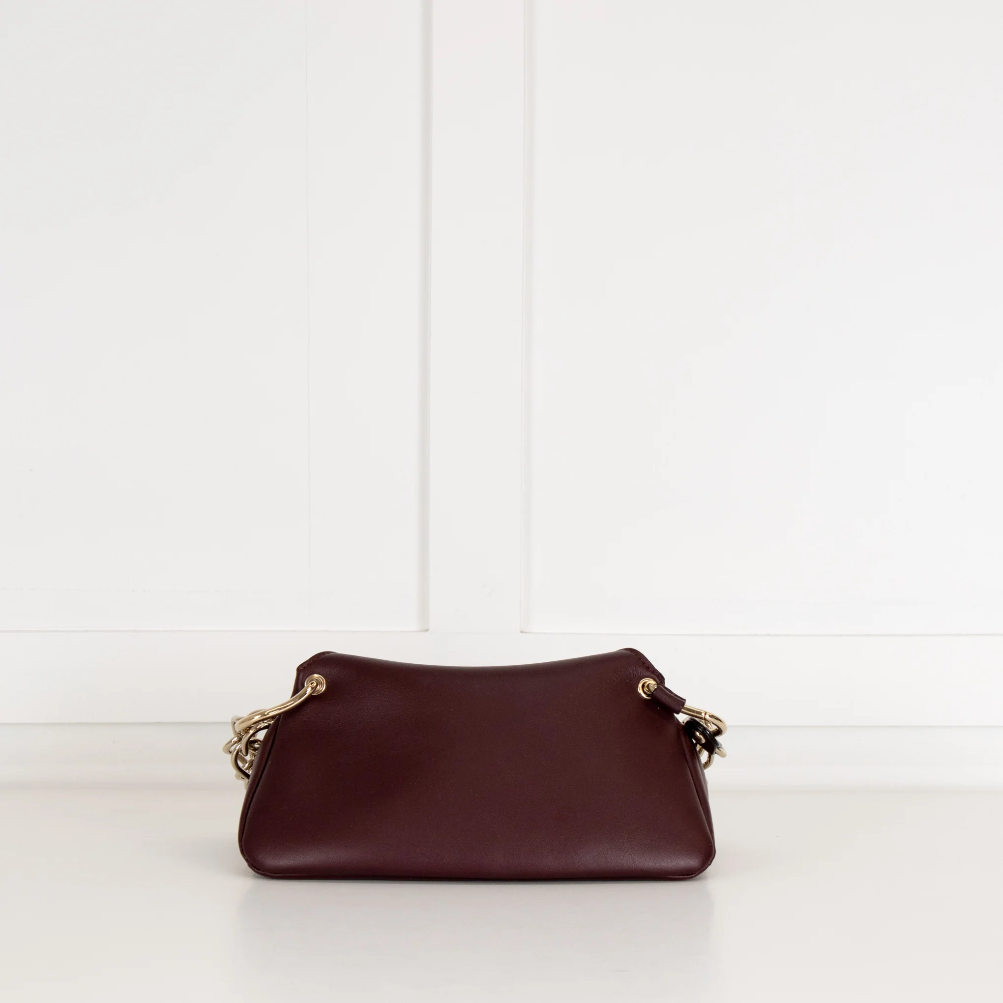 Chloe Burgundy Leather Mini Juana Chain Handle Bag - Image 5