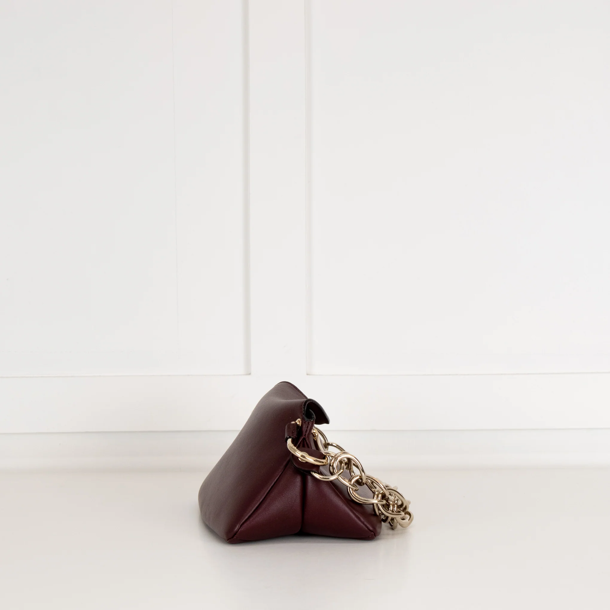 Chloe Burgundy Leather Mini Juana Chain Handle Bag - Image 6