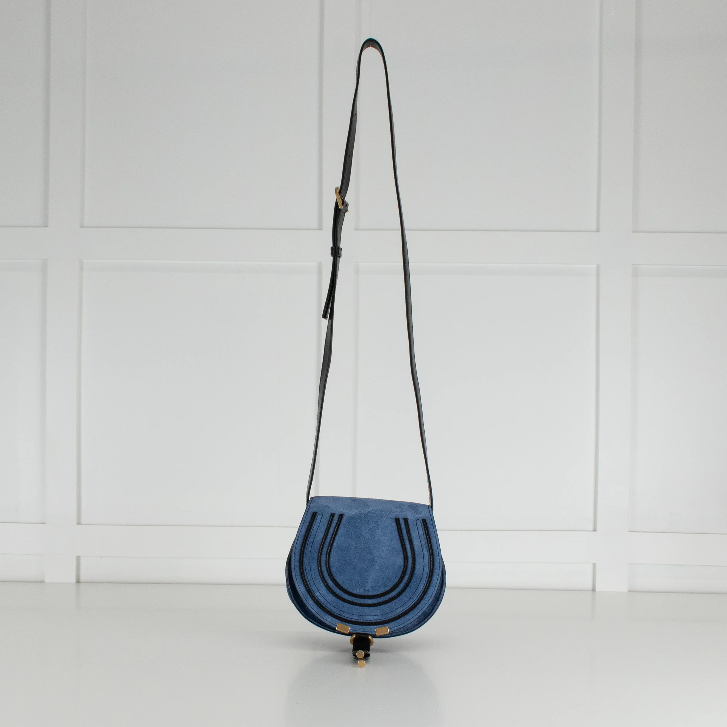 Chloe Bicolour Deep Denim Small Marcie - Image 9