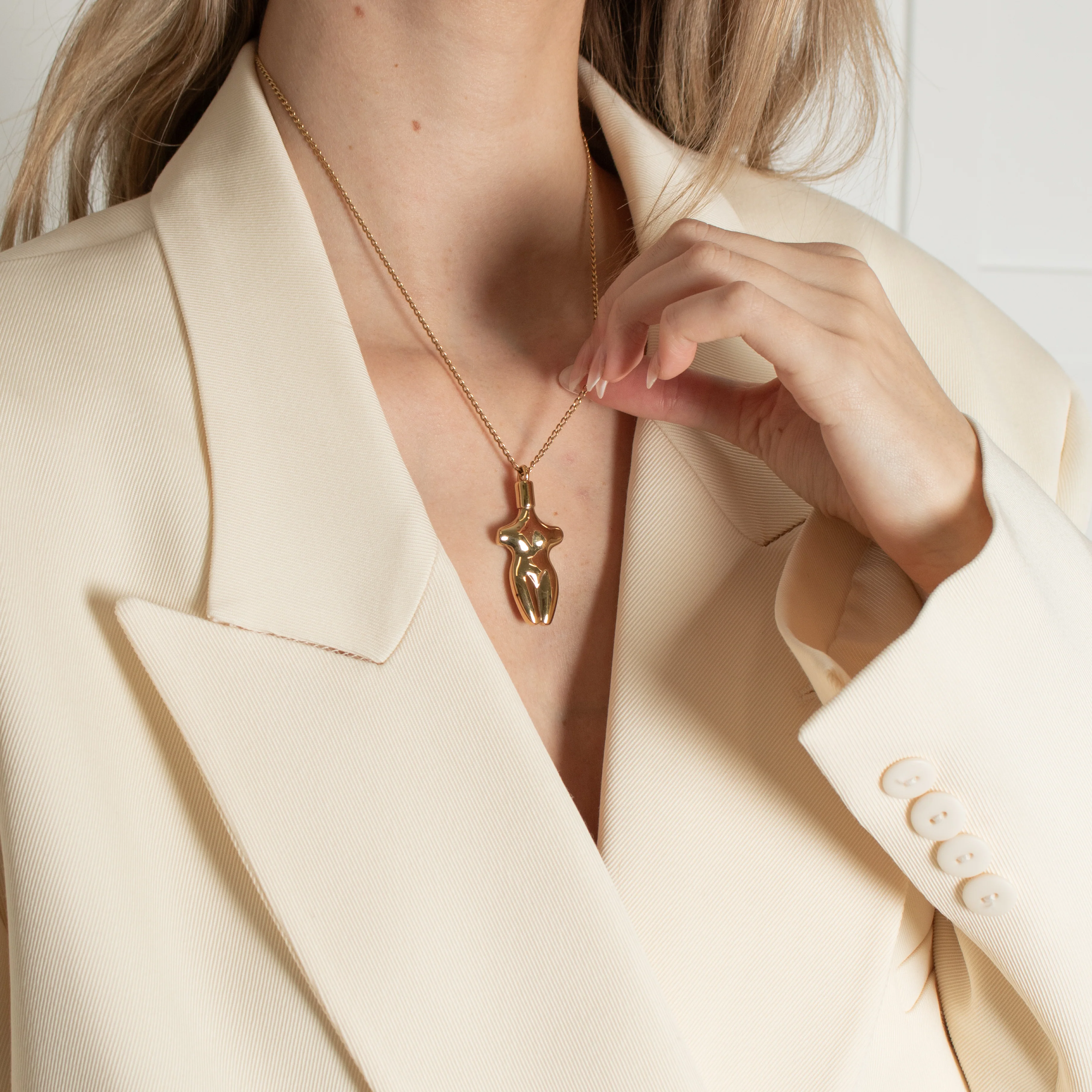 Chloe Femeniste Gold Tone Silhouette Necklace - Image 2