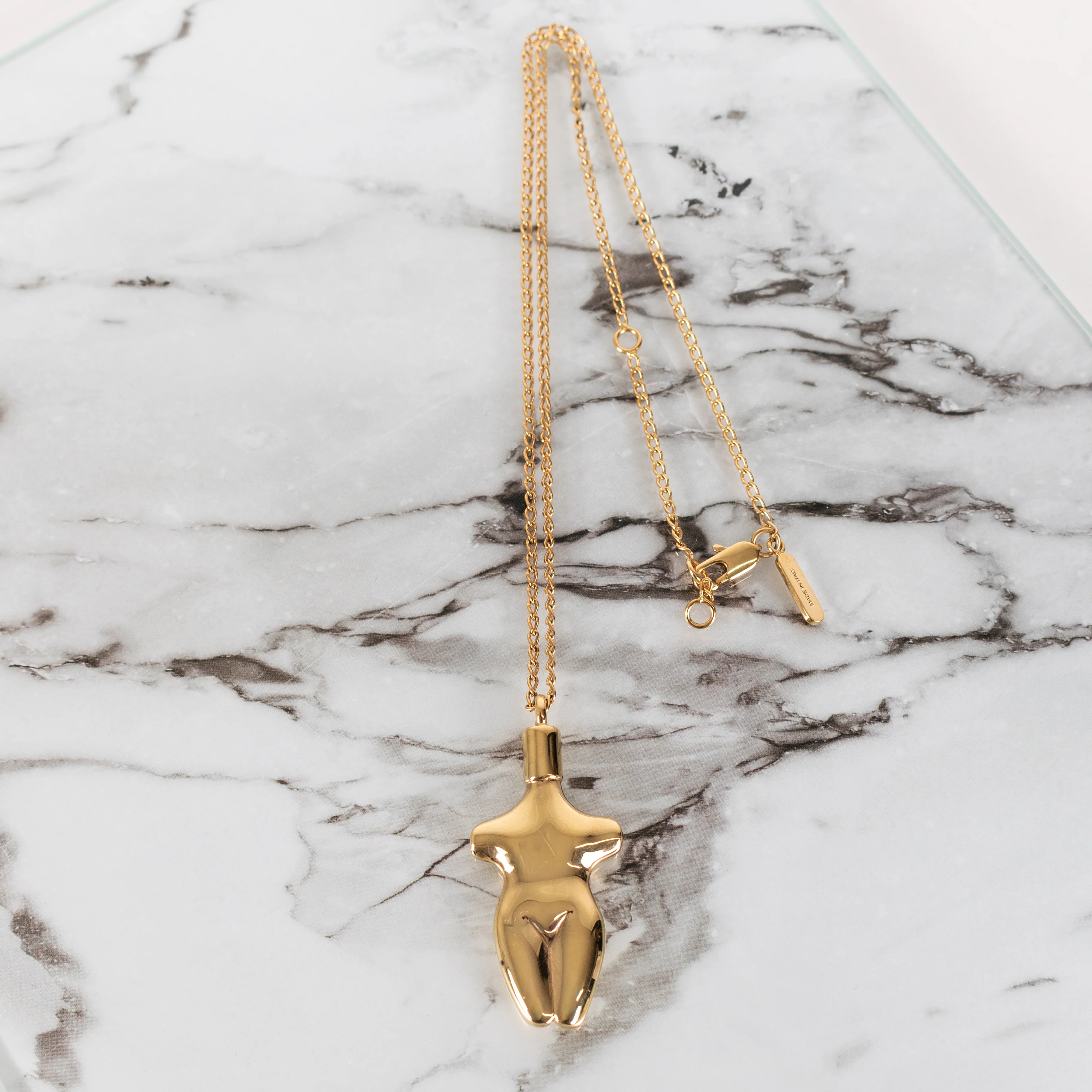 Chloe Femeniste Gold Tone Silhouette Necklace - Image 5