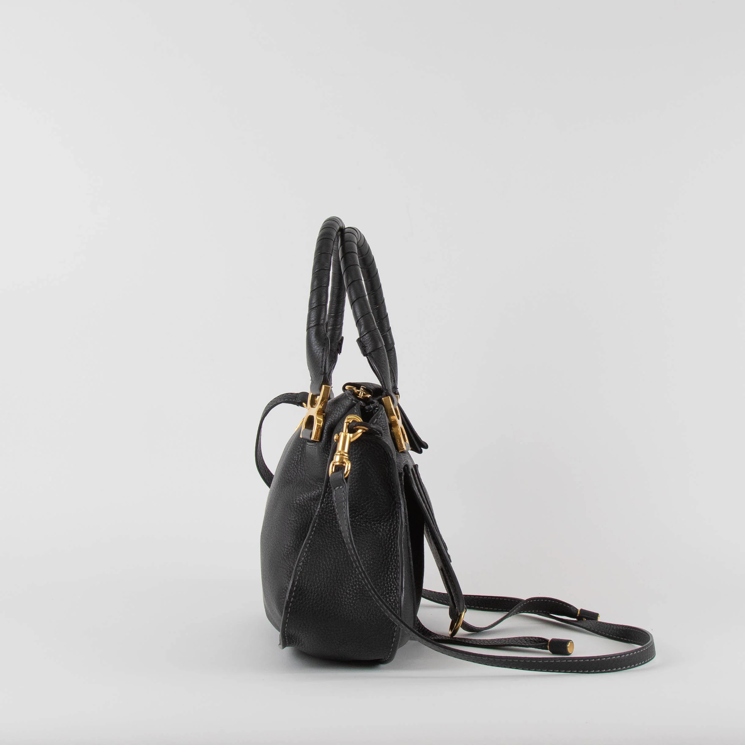 Chloe Marcie Small Black Leather Bag - Image 3