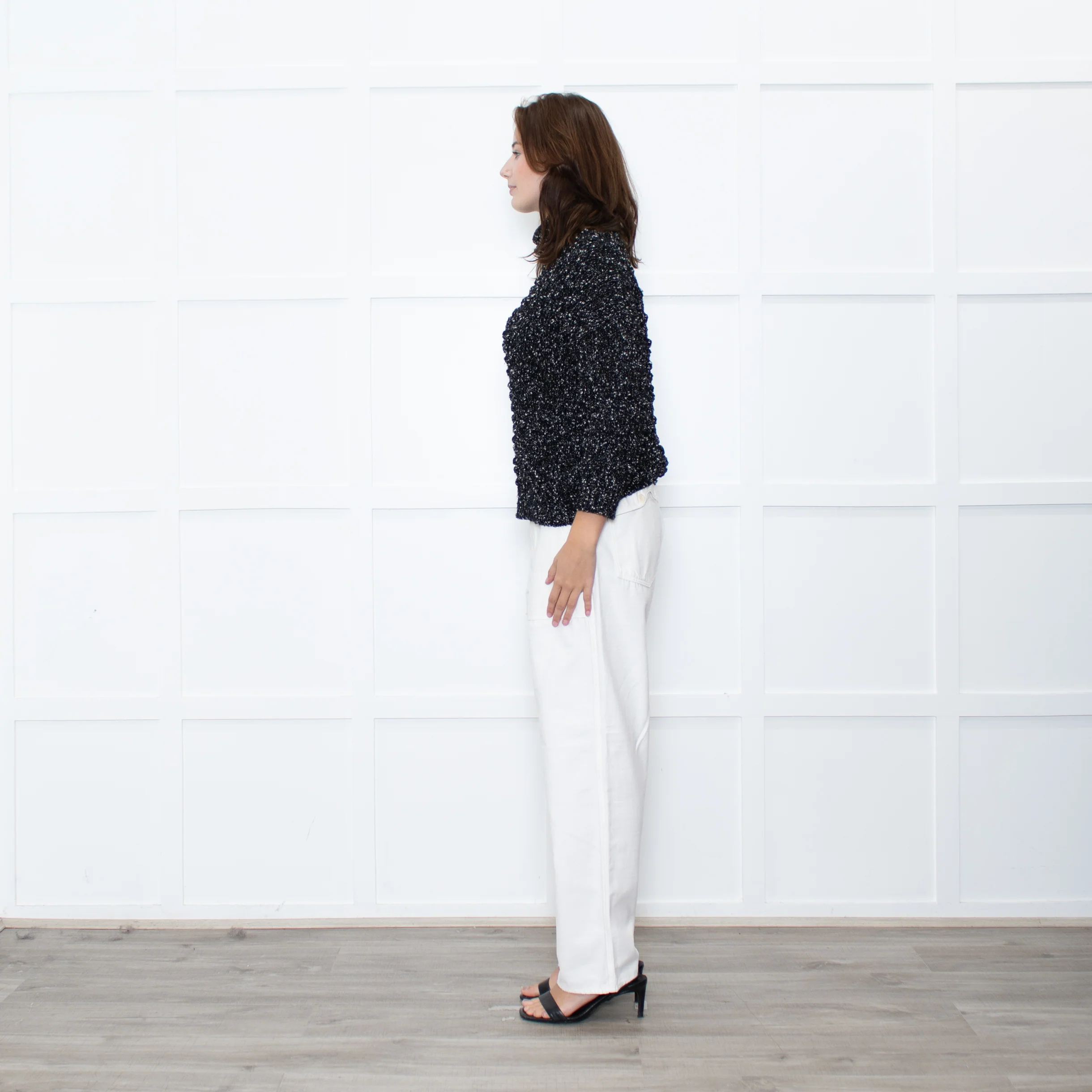 Christian Dior Black White Specked Bubble Roll Neck Jumper - Image 4
