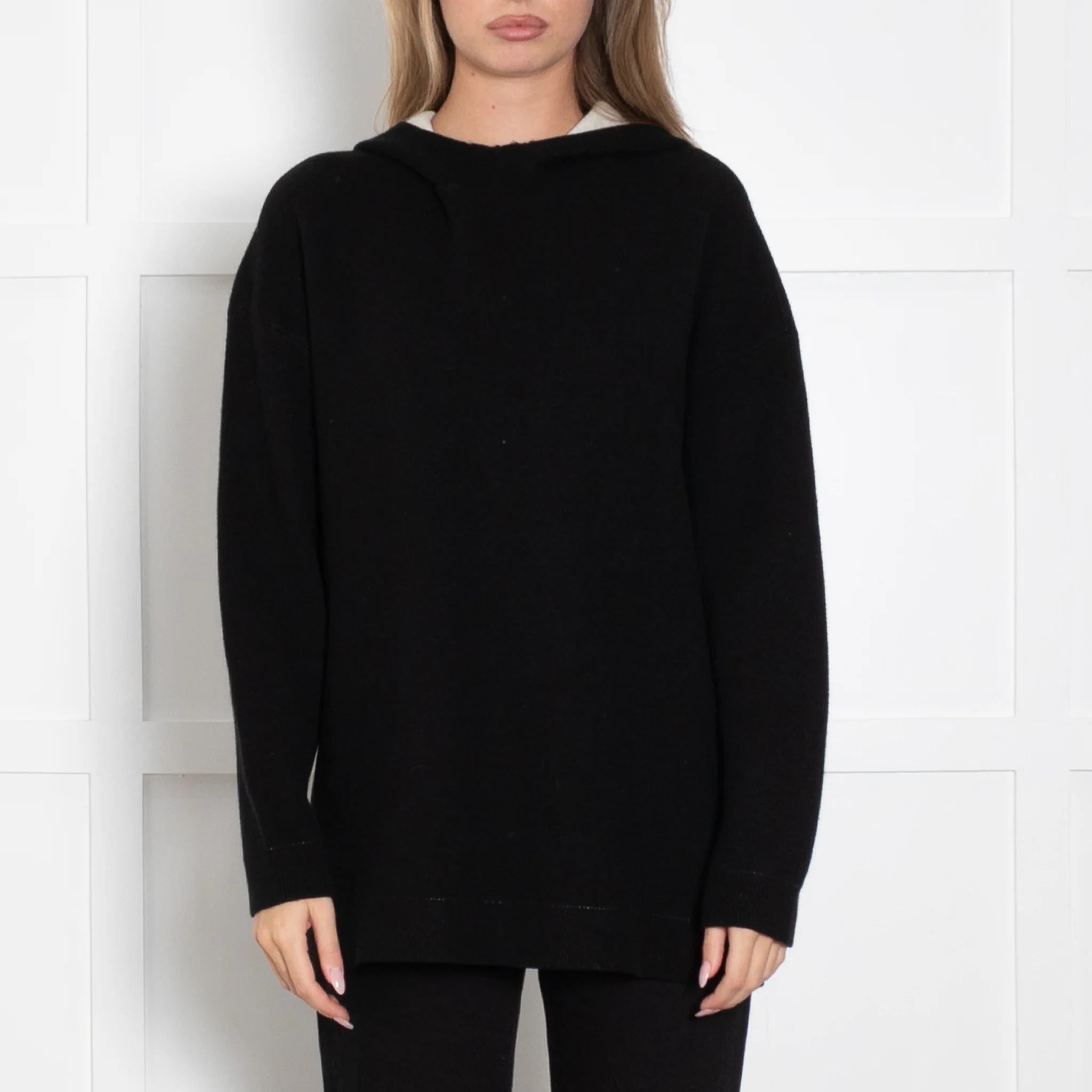 Christian Dior J'Adiore 8 Cashmere Mix Black Hooded Sweater - Image 2