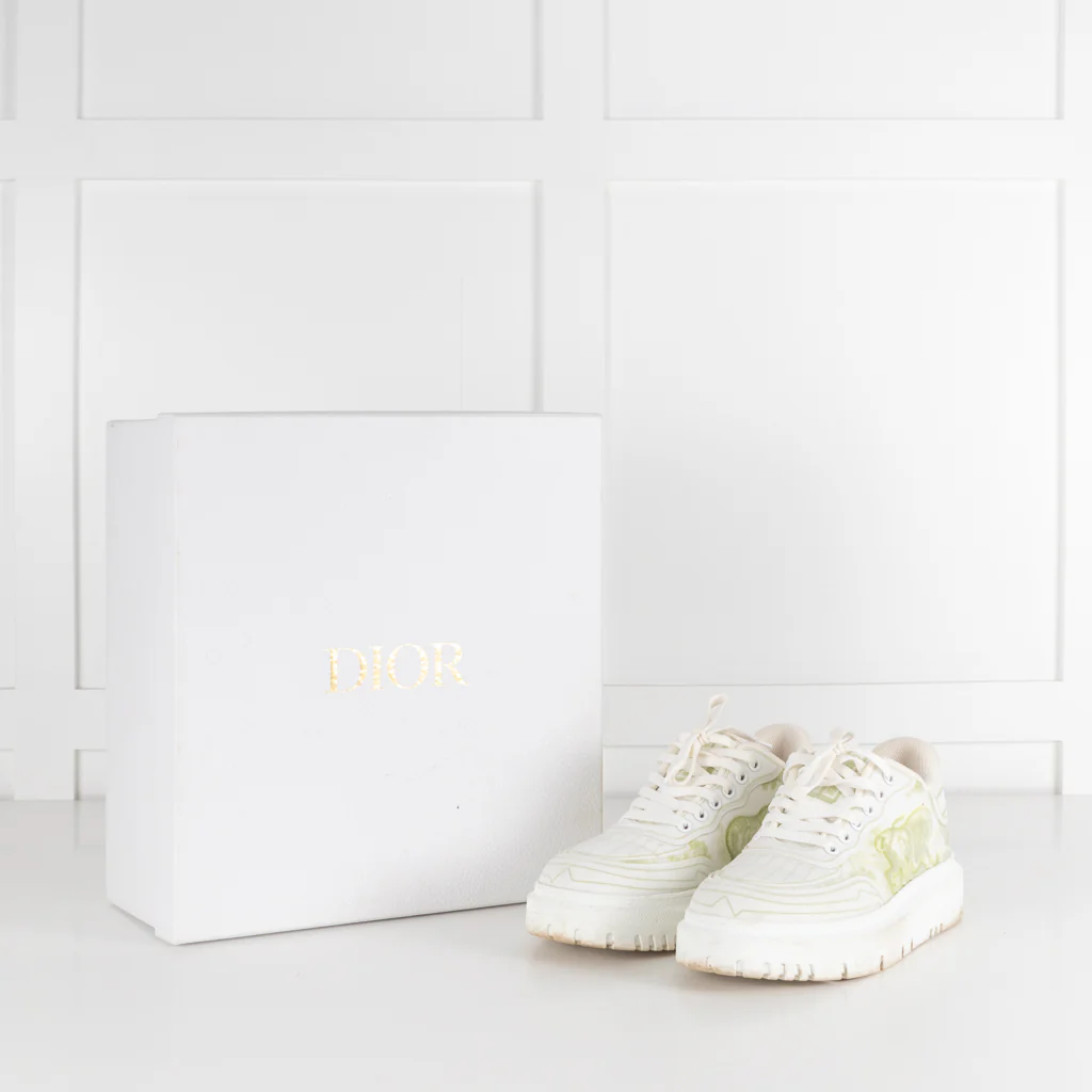Christian Dior Addict White/Lime Sneakers - Image 2