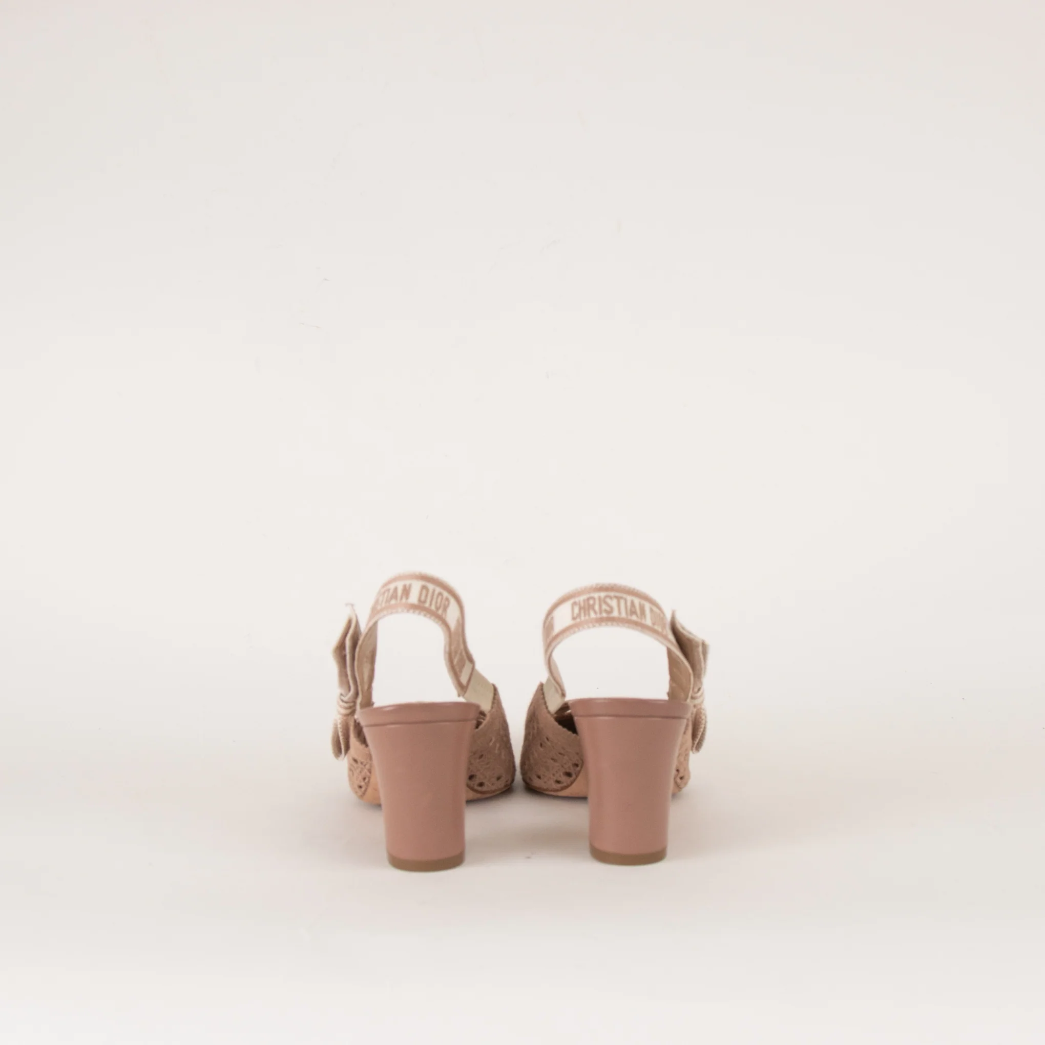 Christian Dior Beige Mesh D-Moi Heeled Slingbacks - Image 5