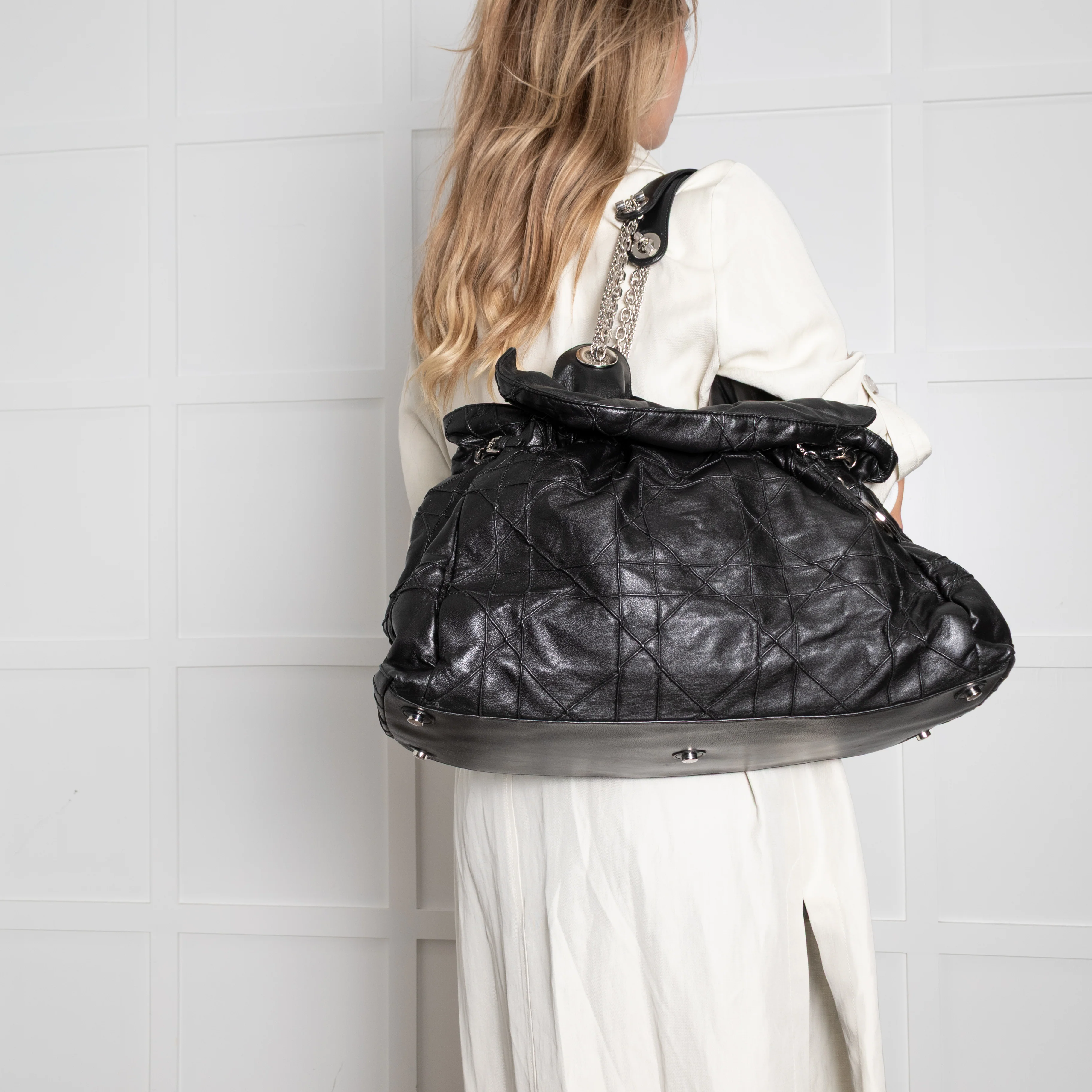Christian Dior Black Le Trente Cannage Leather Tote Bag - Image 4