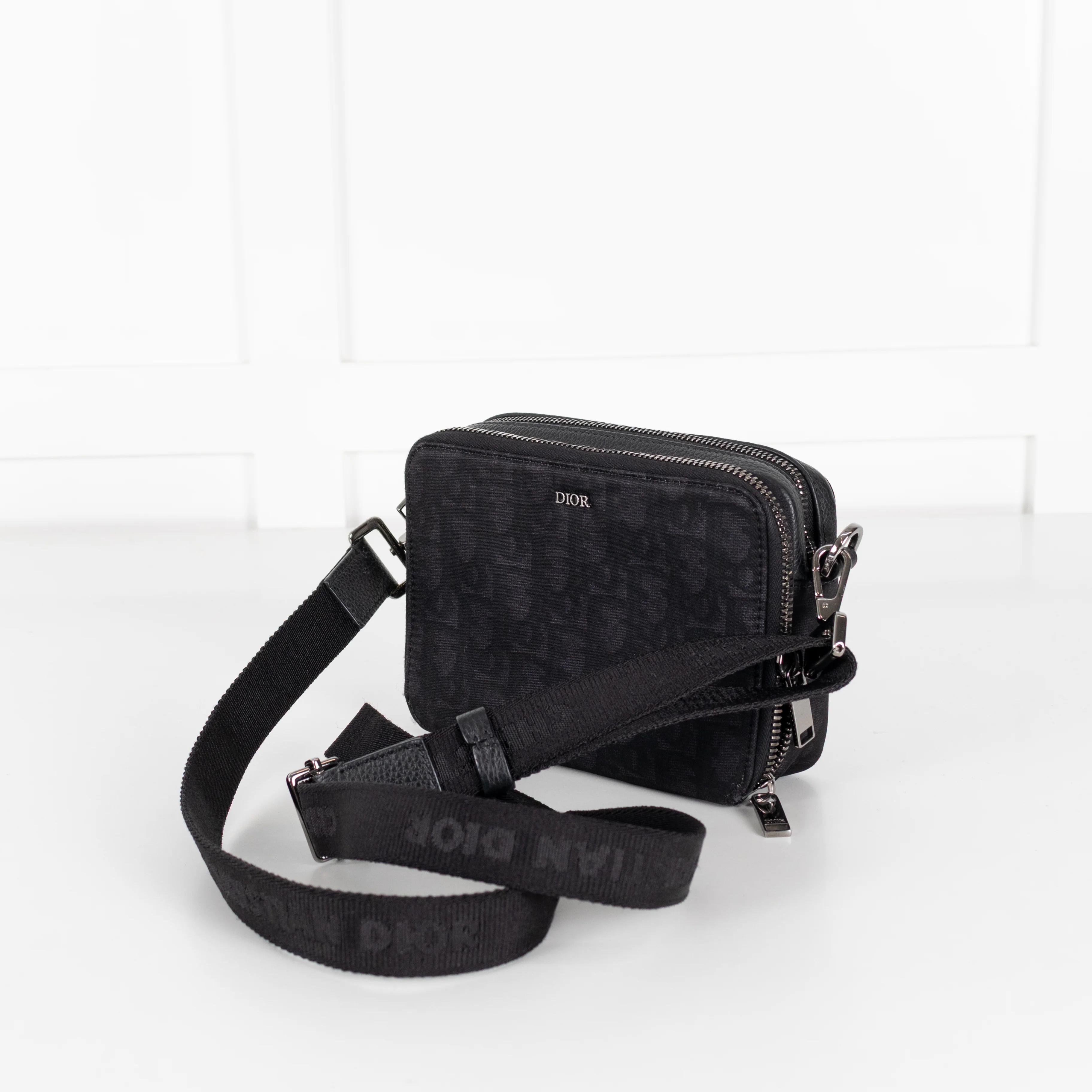 Christian Dior Black Oblique Galaxy Nylon Messenger Bag - Image 10