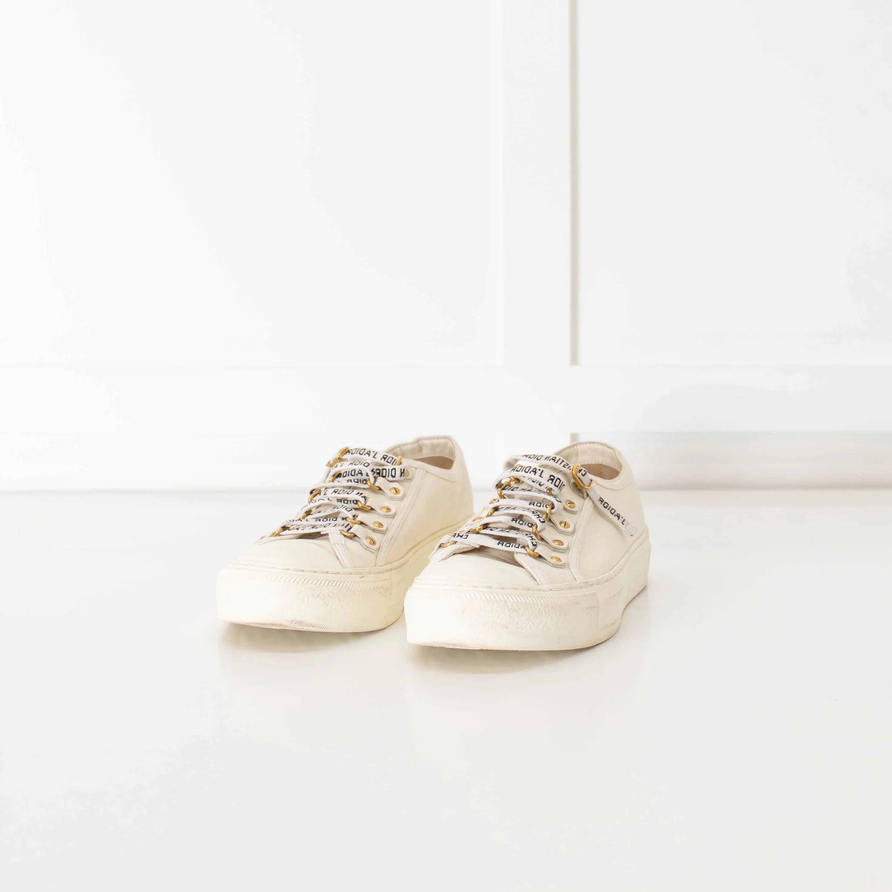 Christian Dior Cream Canvas Walk'N'Dior Trainers