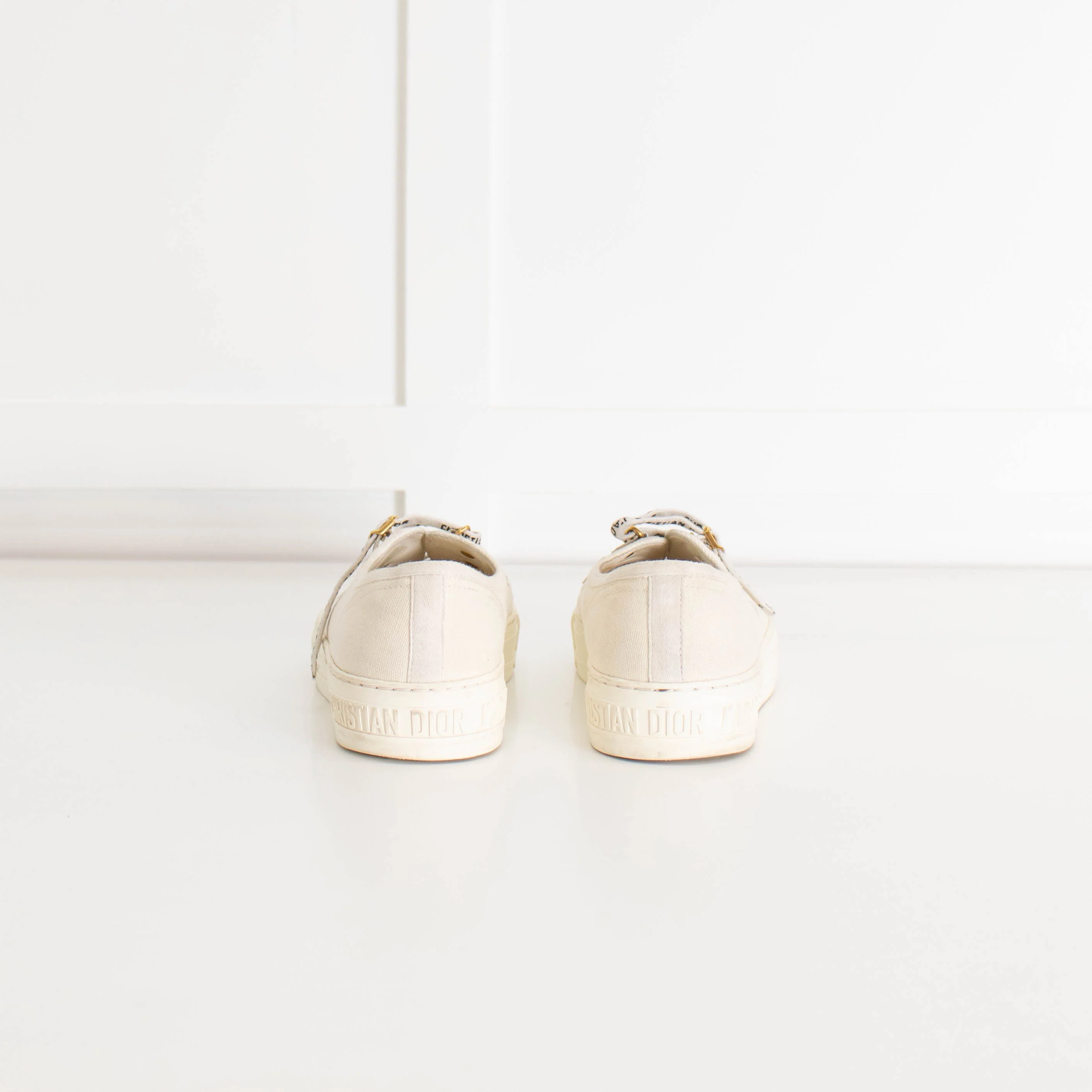 Christian Dior Cream Canvas Walk'N'Dior Trainers - Image 3