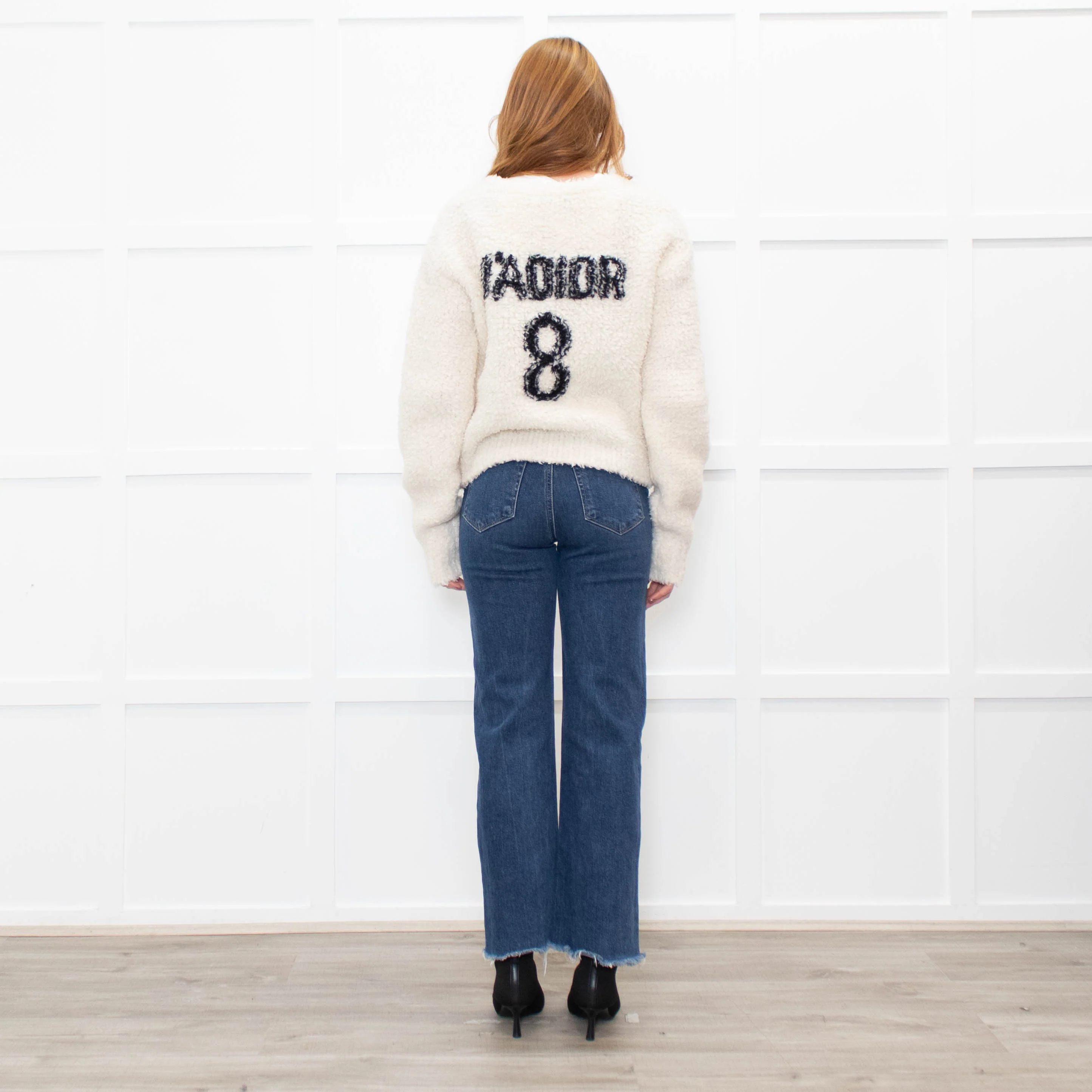 Christian Dior Cream 'J'Adior' Fluffy Jumper - Image 5
