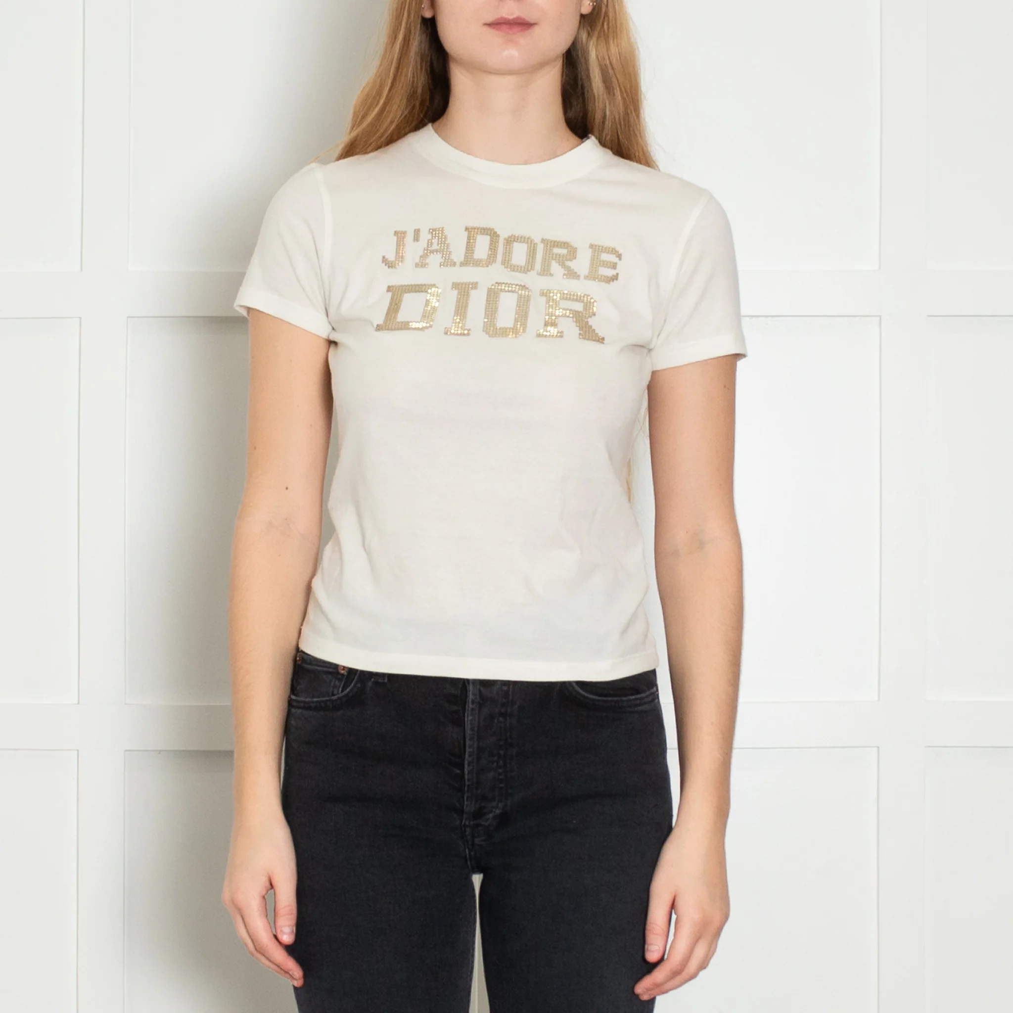 Christian Dior Cream J'Adore Dior Cotton T-Shirt - Image 2