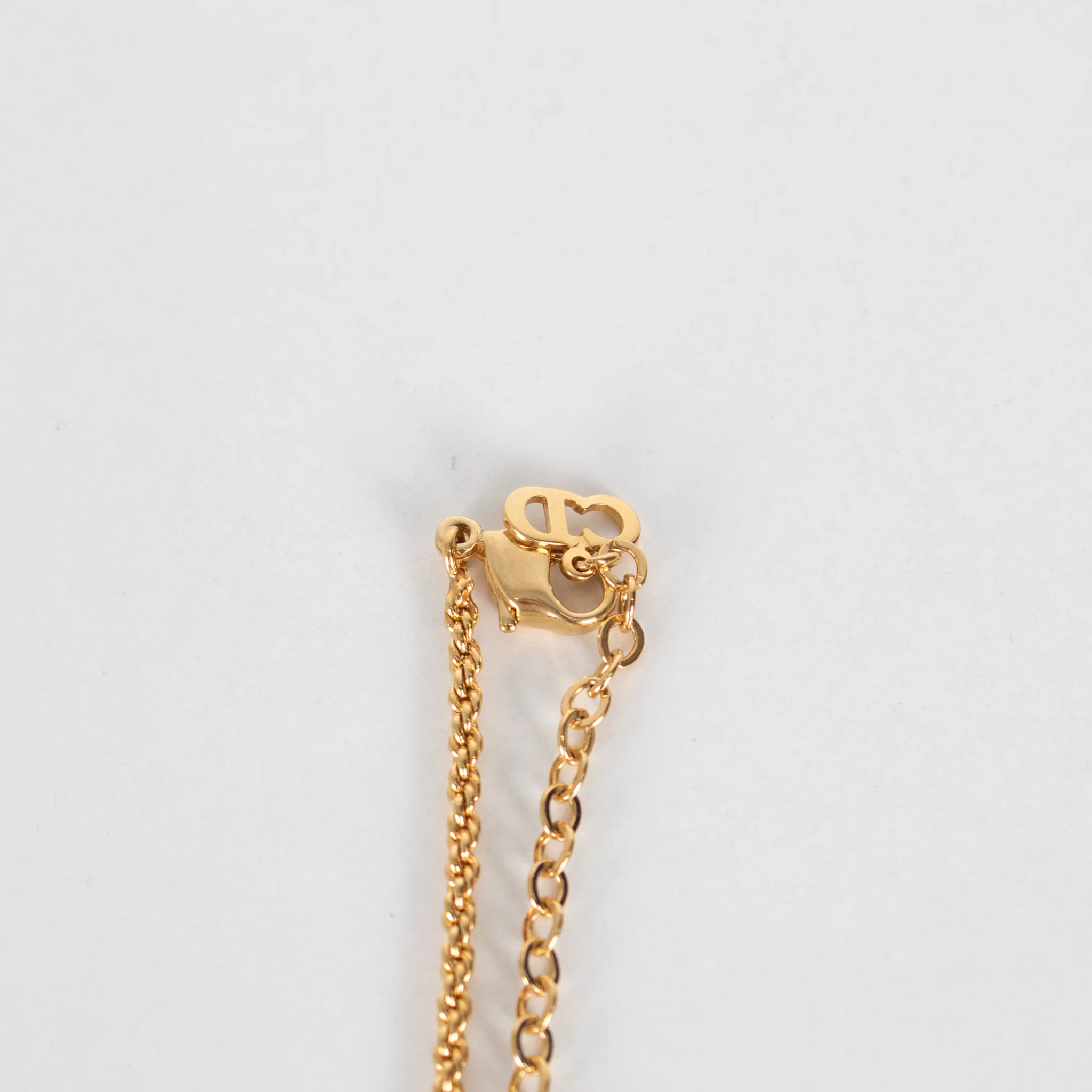 Christian Dior Gold Tone Logo Medallion Necklace - Image 6