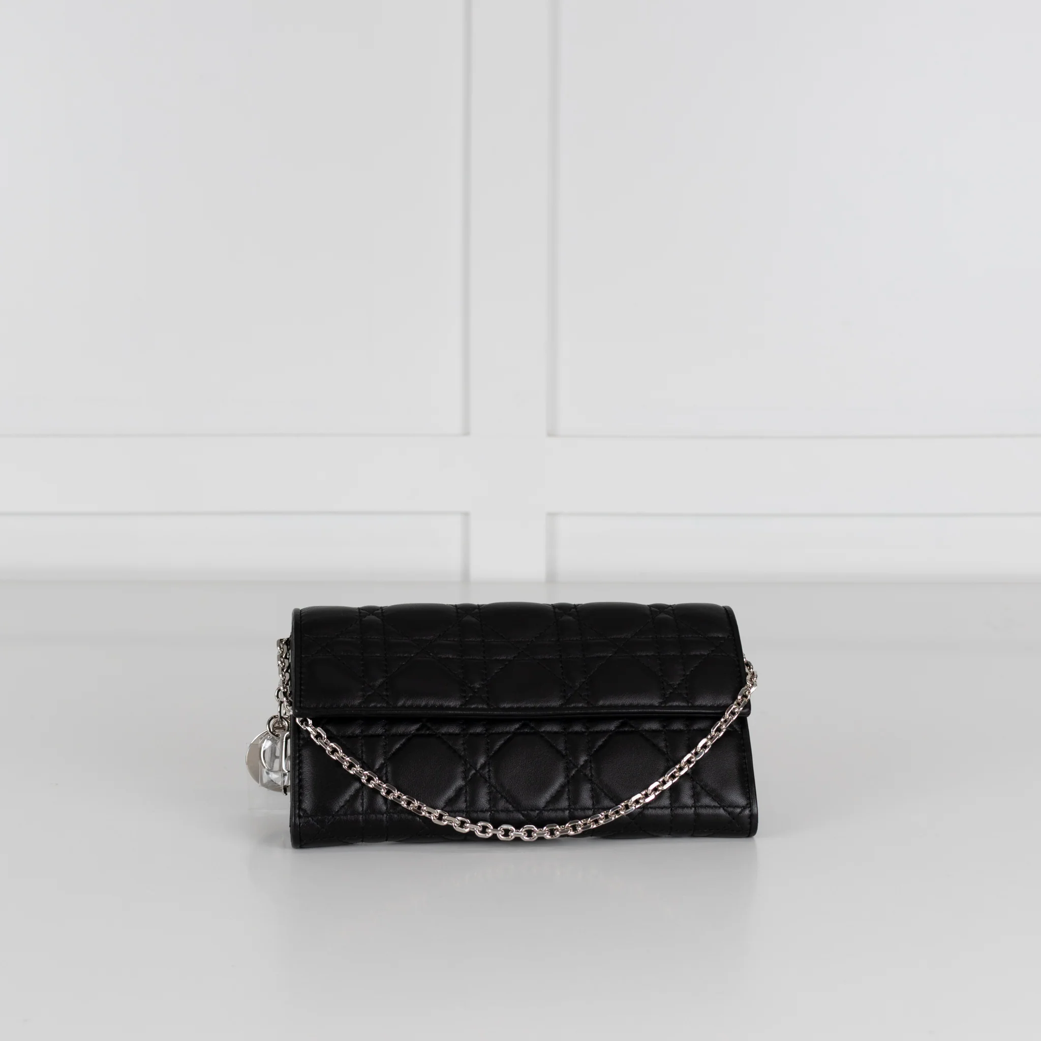 Christian Dior Lady Dior Cannage Wallet with Chain - Image 3