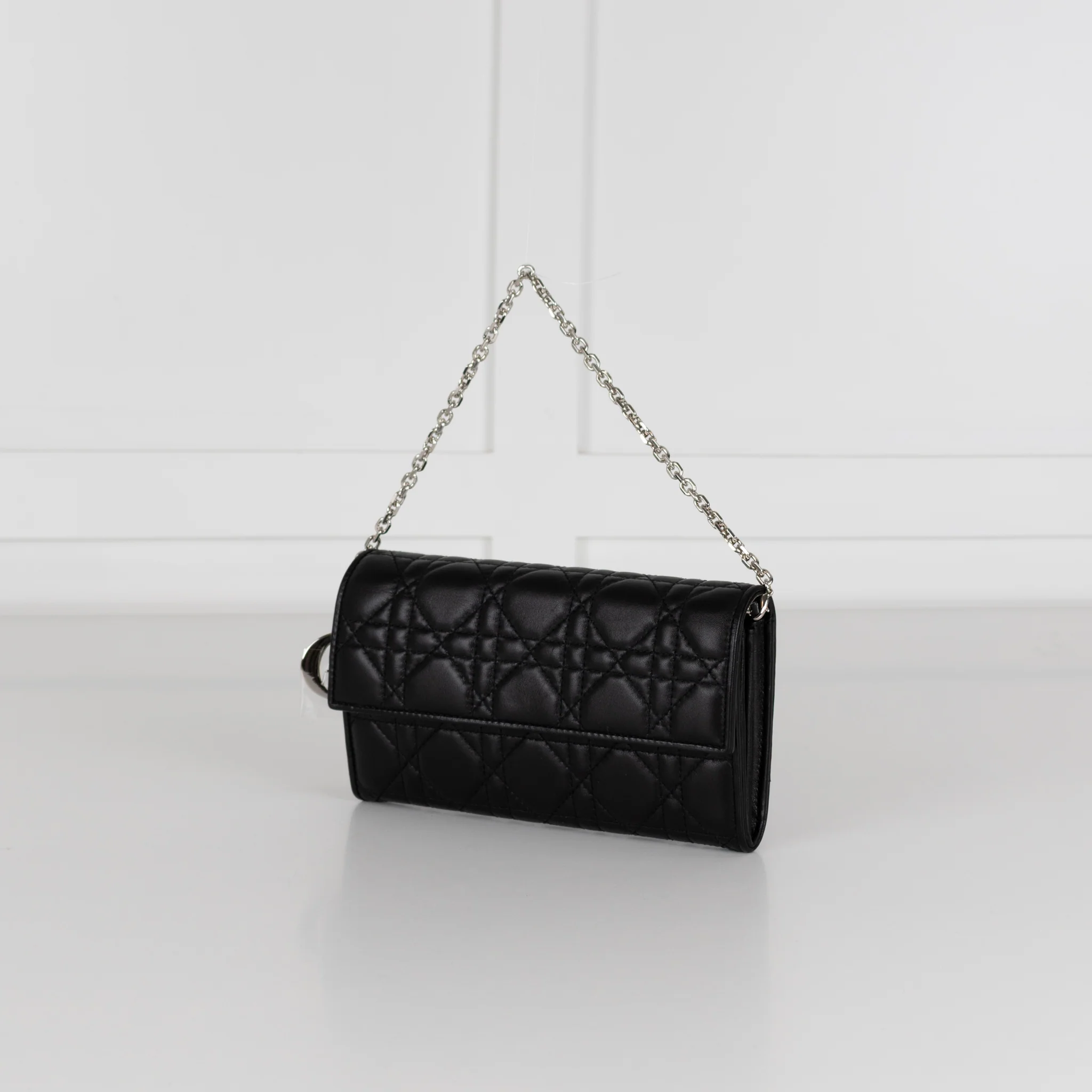 Christian Dior Lady Dior Cannage Wallet with Chain - Image 4