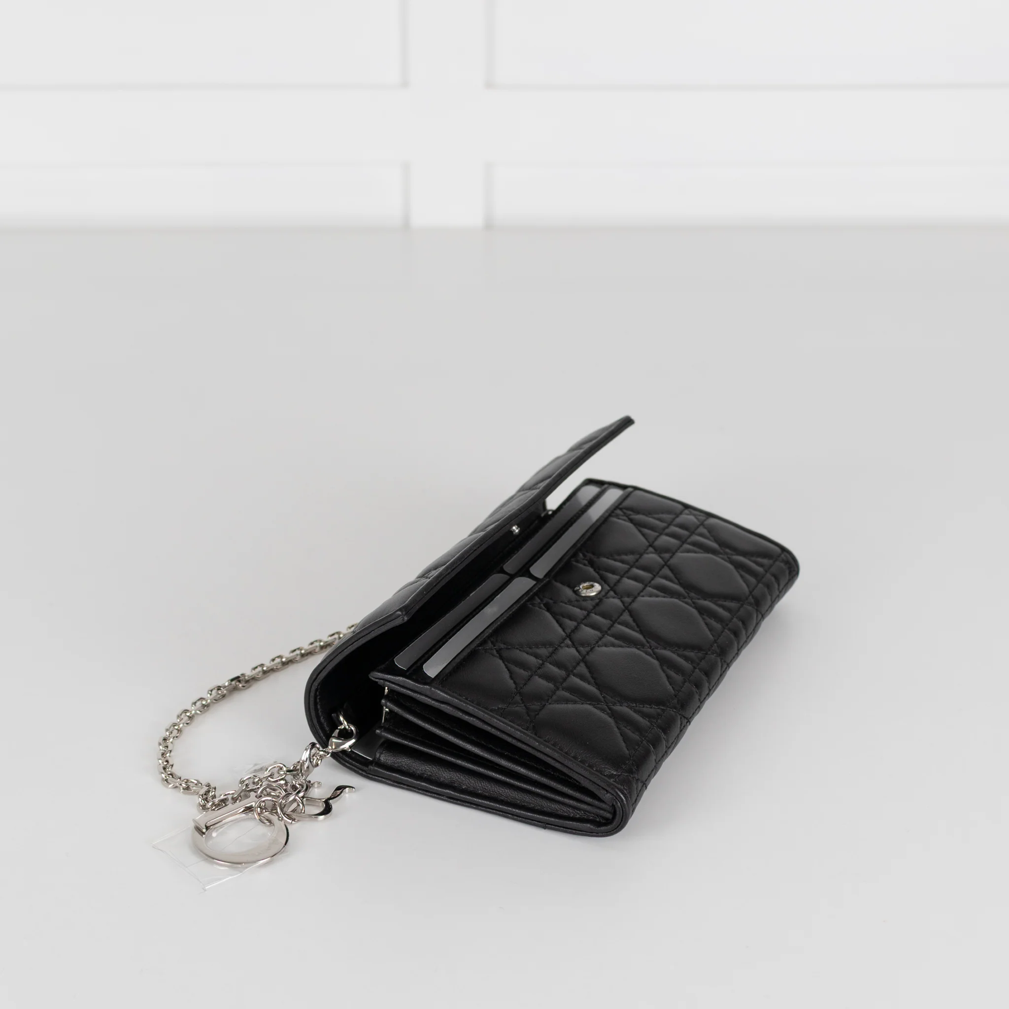 Christian Dior Lady Dior Cannage Wallet with Chain - Image 5