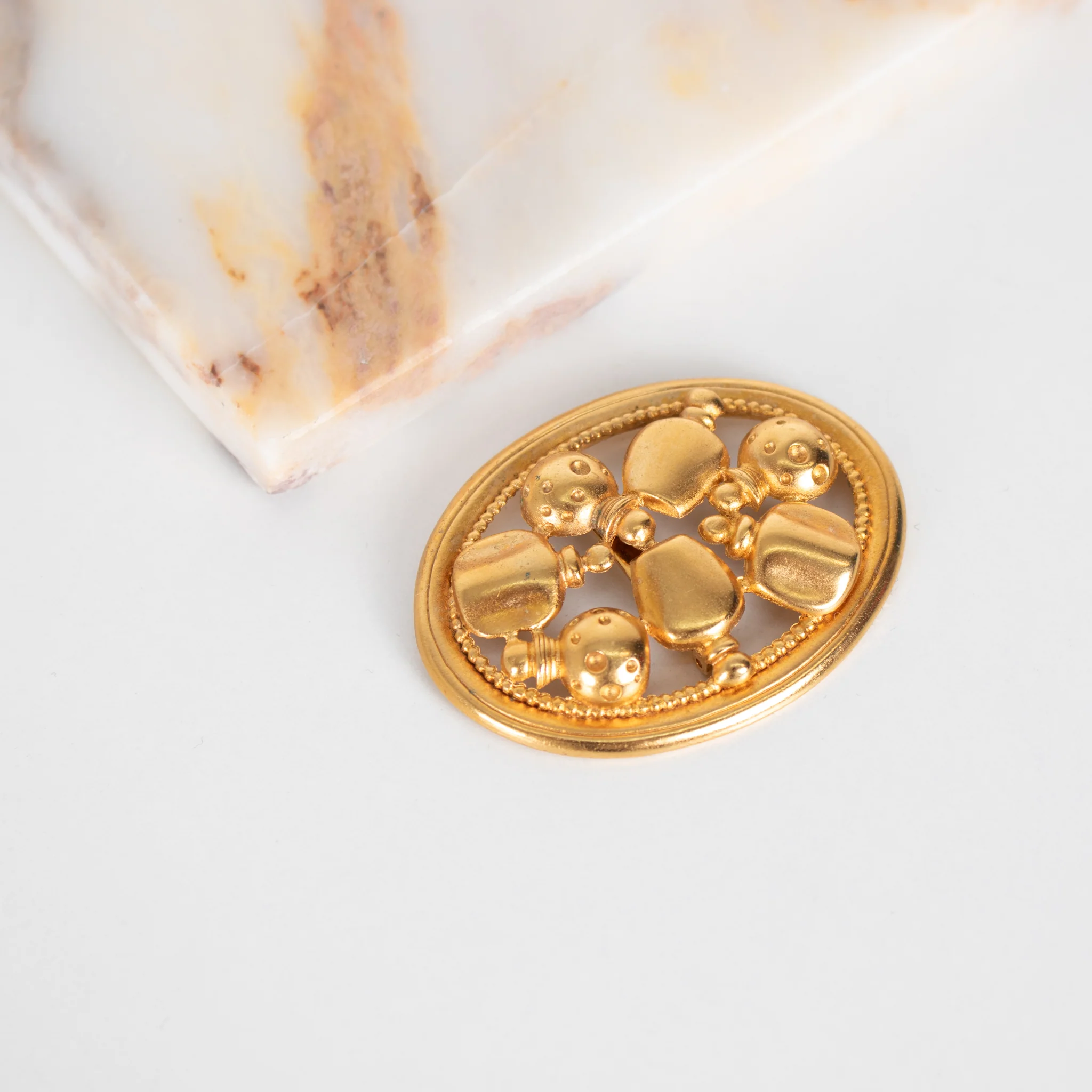 Christian Dior Parfum Gold Tone Brooch - Image 3