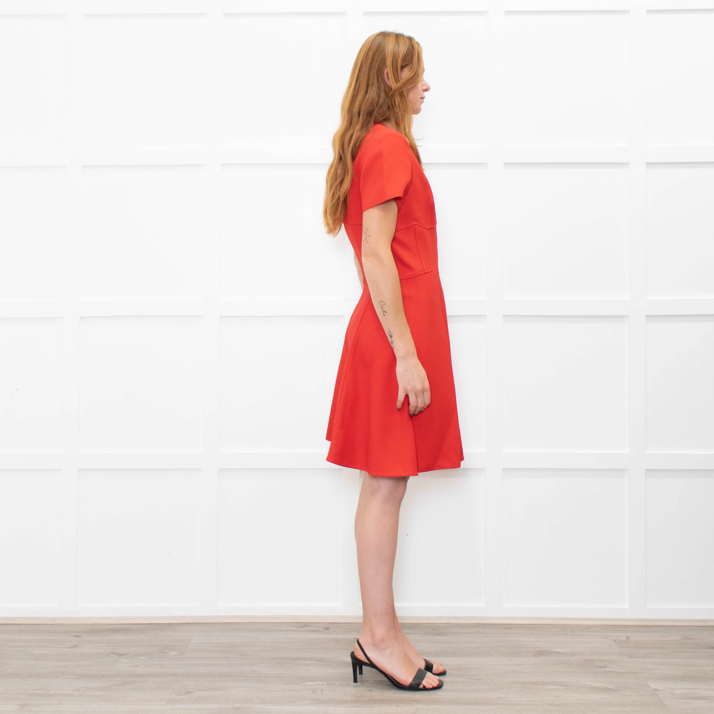 Christian Dior Red Short Sleeve Tailored Dress - Image 6