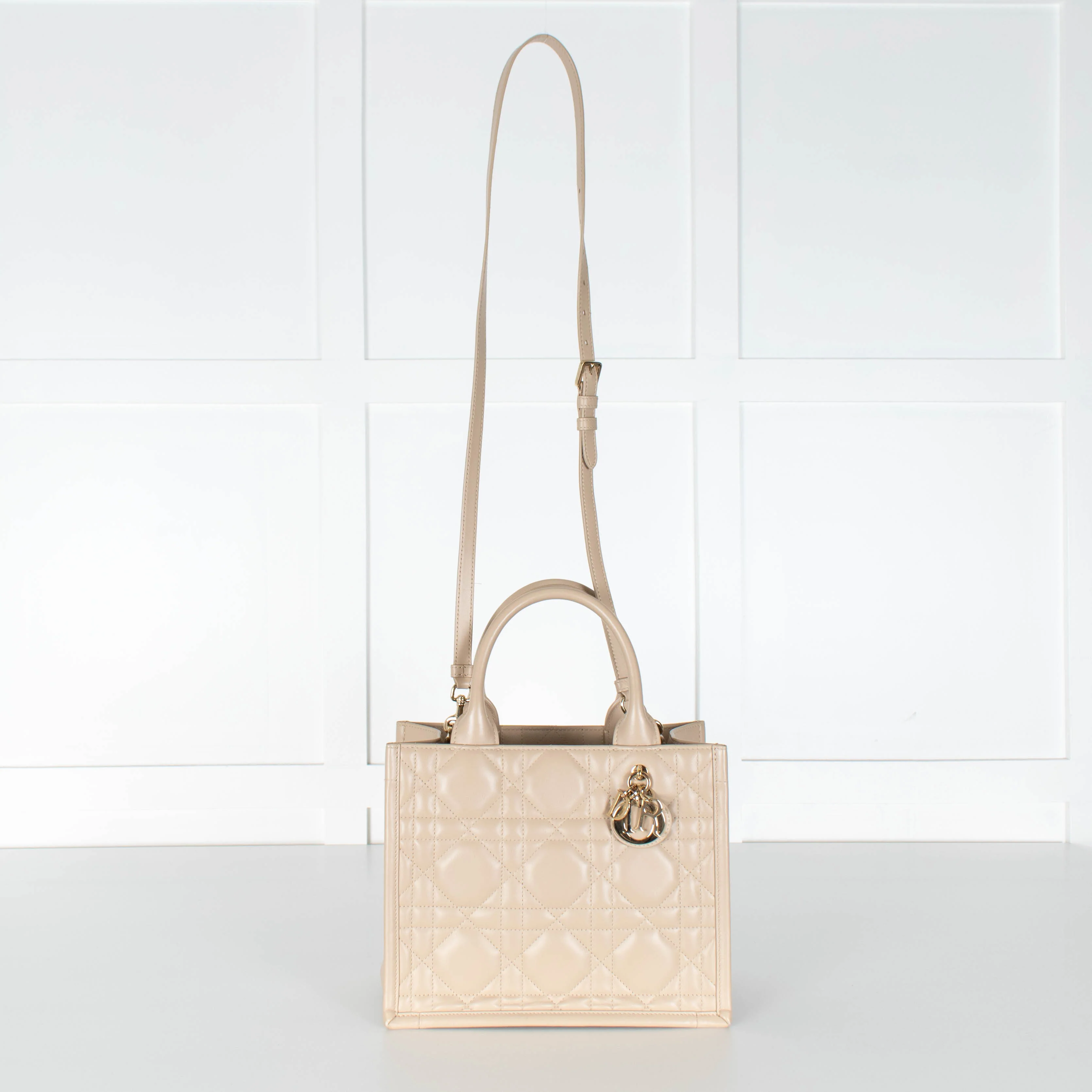 Christian Dior Small Book Tote Desert Taupe Macrocannage - Image 3