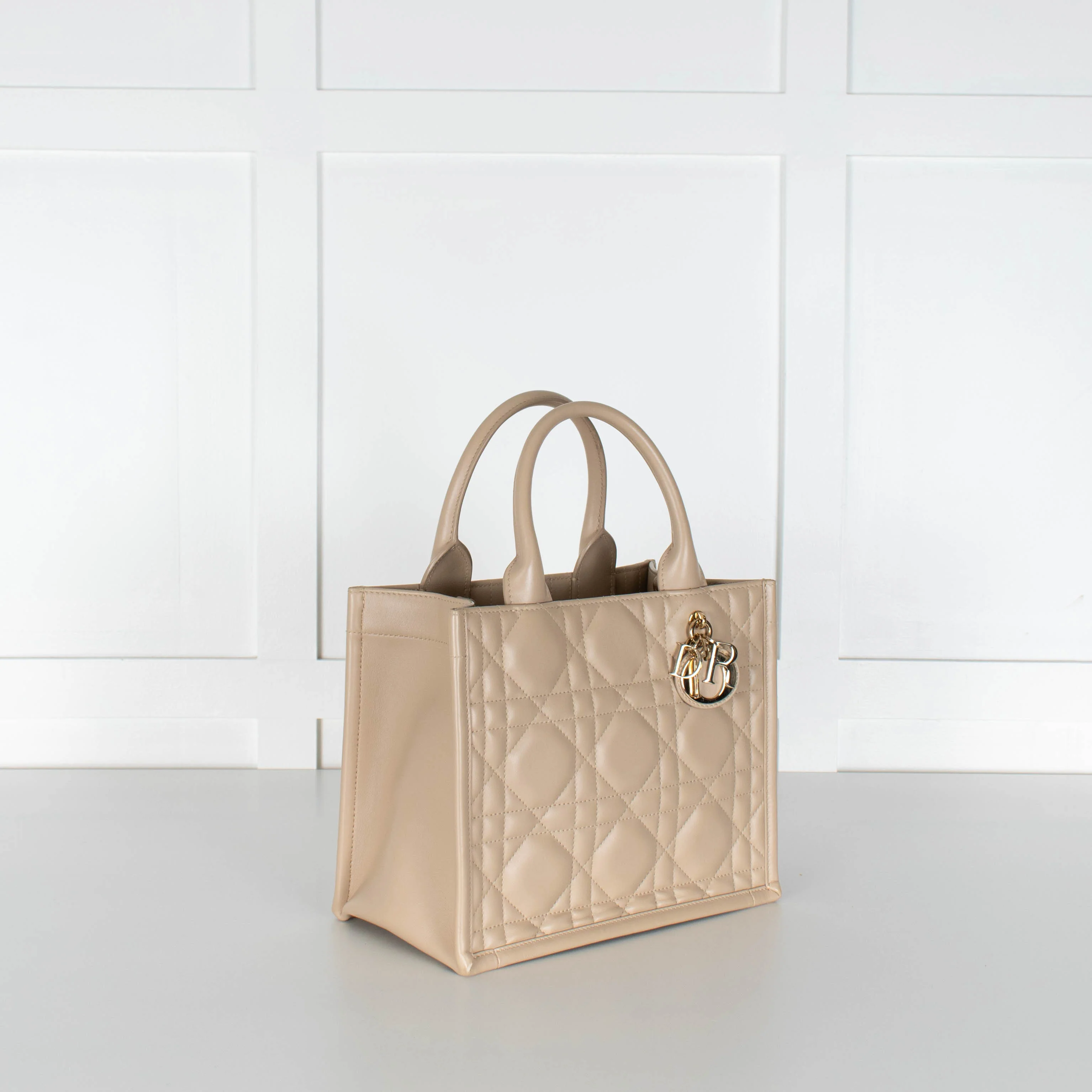 Christian Dior Small Book Tote Desert Taupe Macrocannage - Image 4