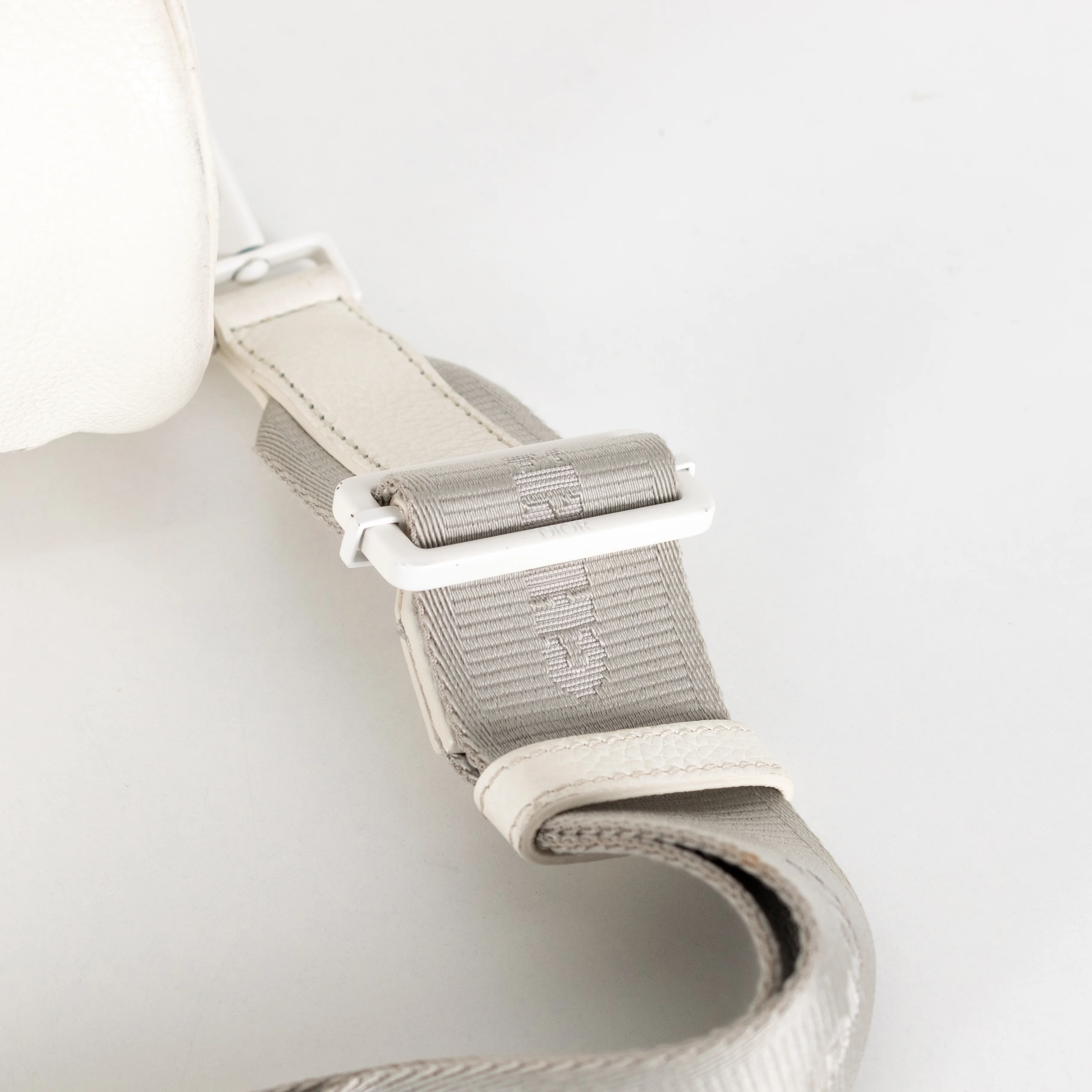 Christian Dior x Daniel Arsham White Leather Logo Roller Bag - Image 11