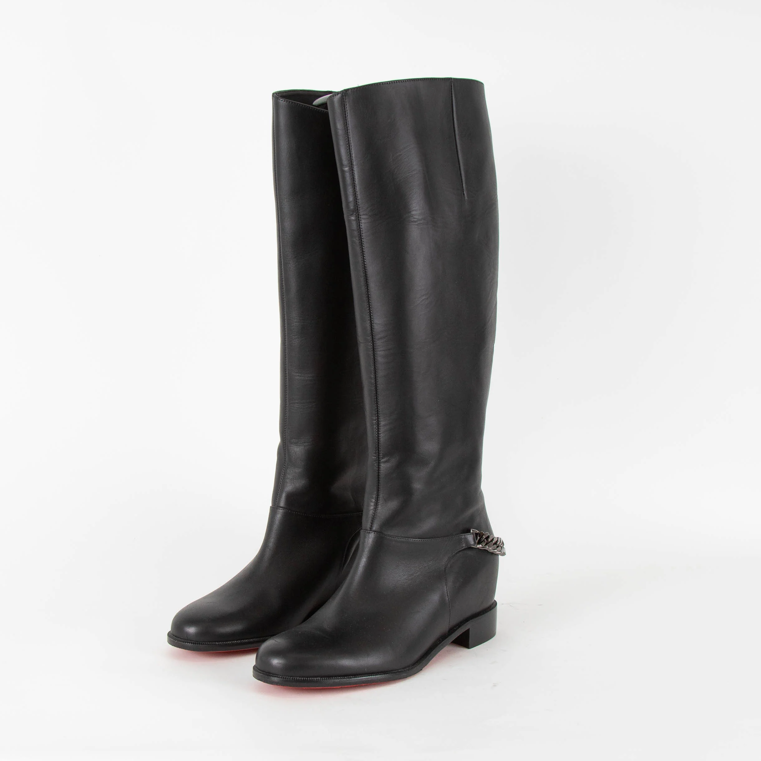 Christian Louboutin Black Cate Chain High Boots