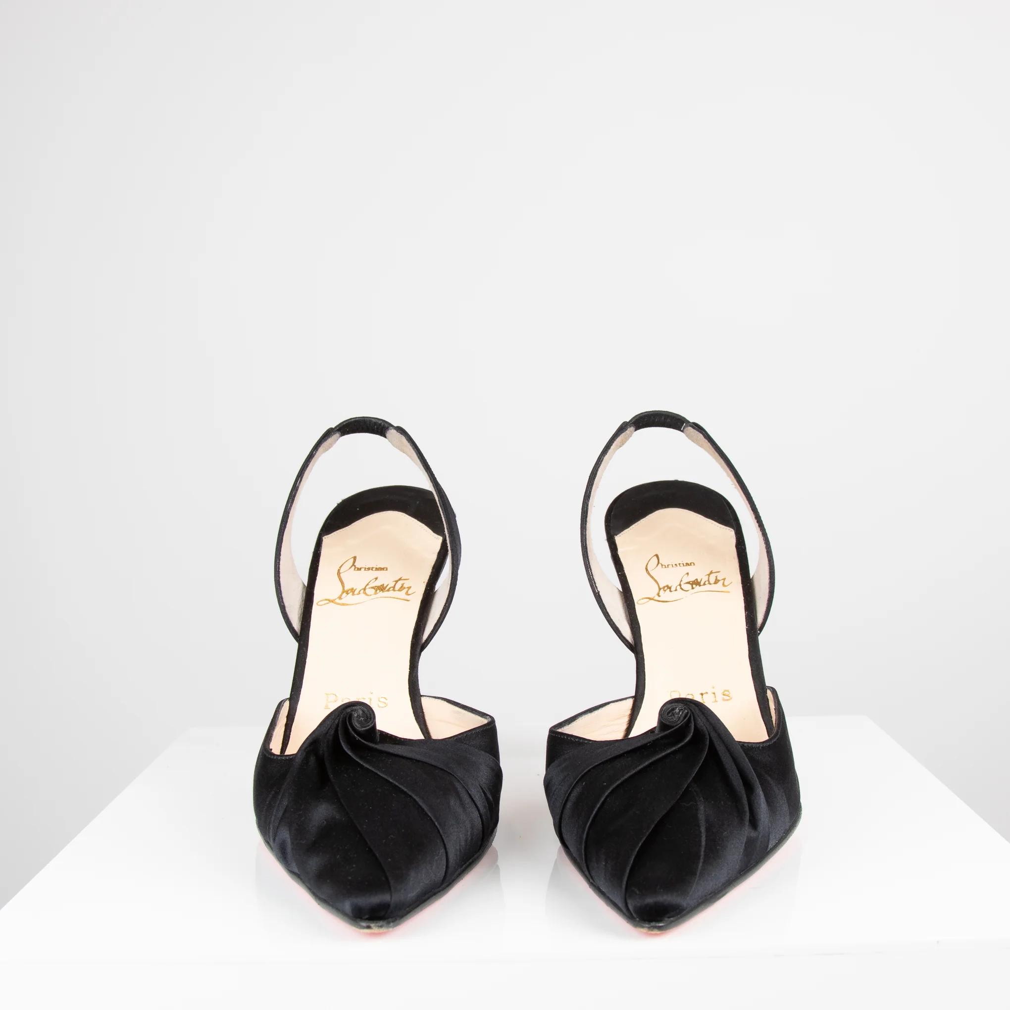 Christian Louboutin Black Fabric Slingback - Image 2