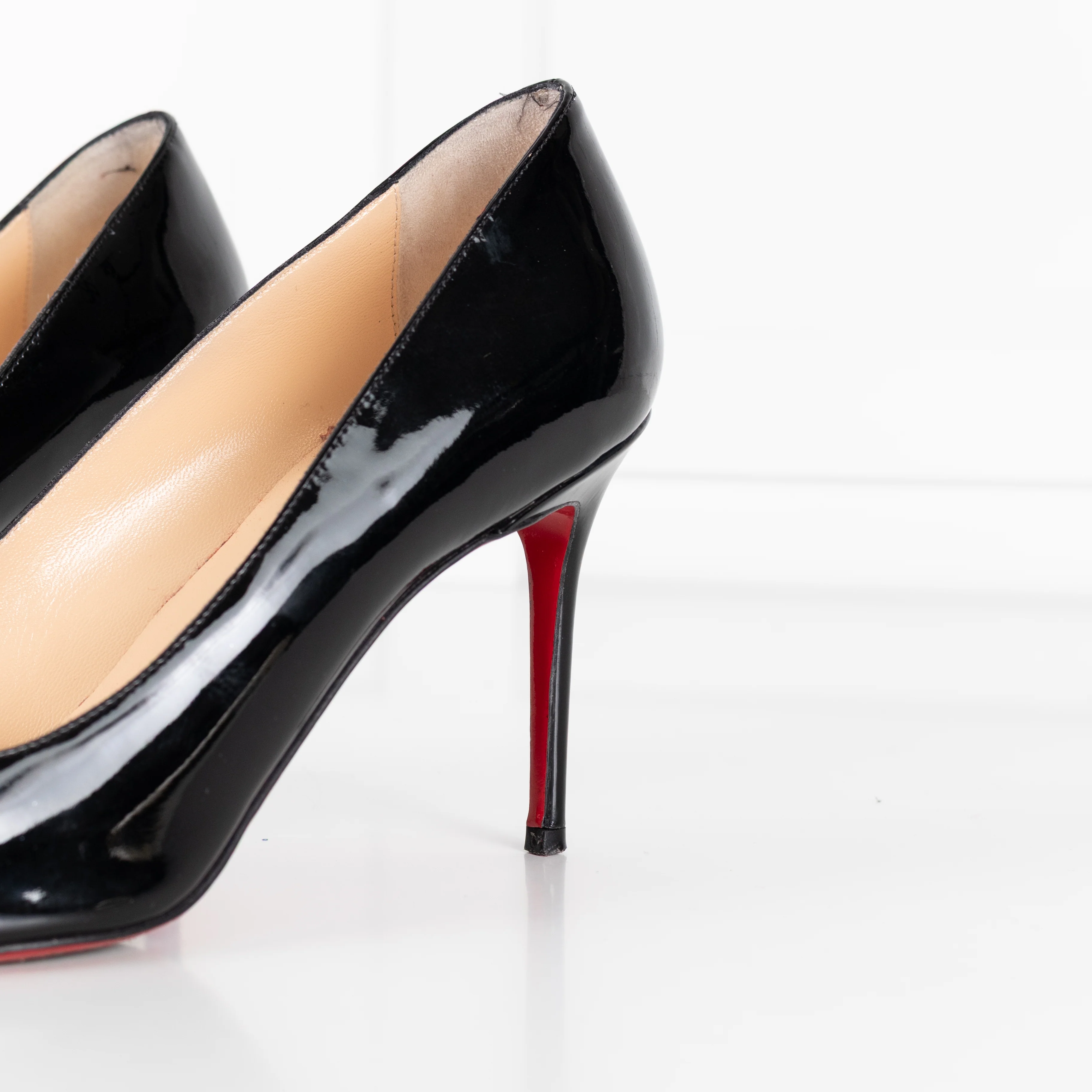 Christian Louboutin Black Patent Fifi Mid Heel Shoes - Image 10