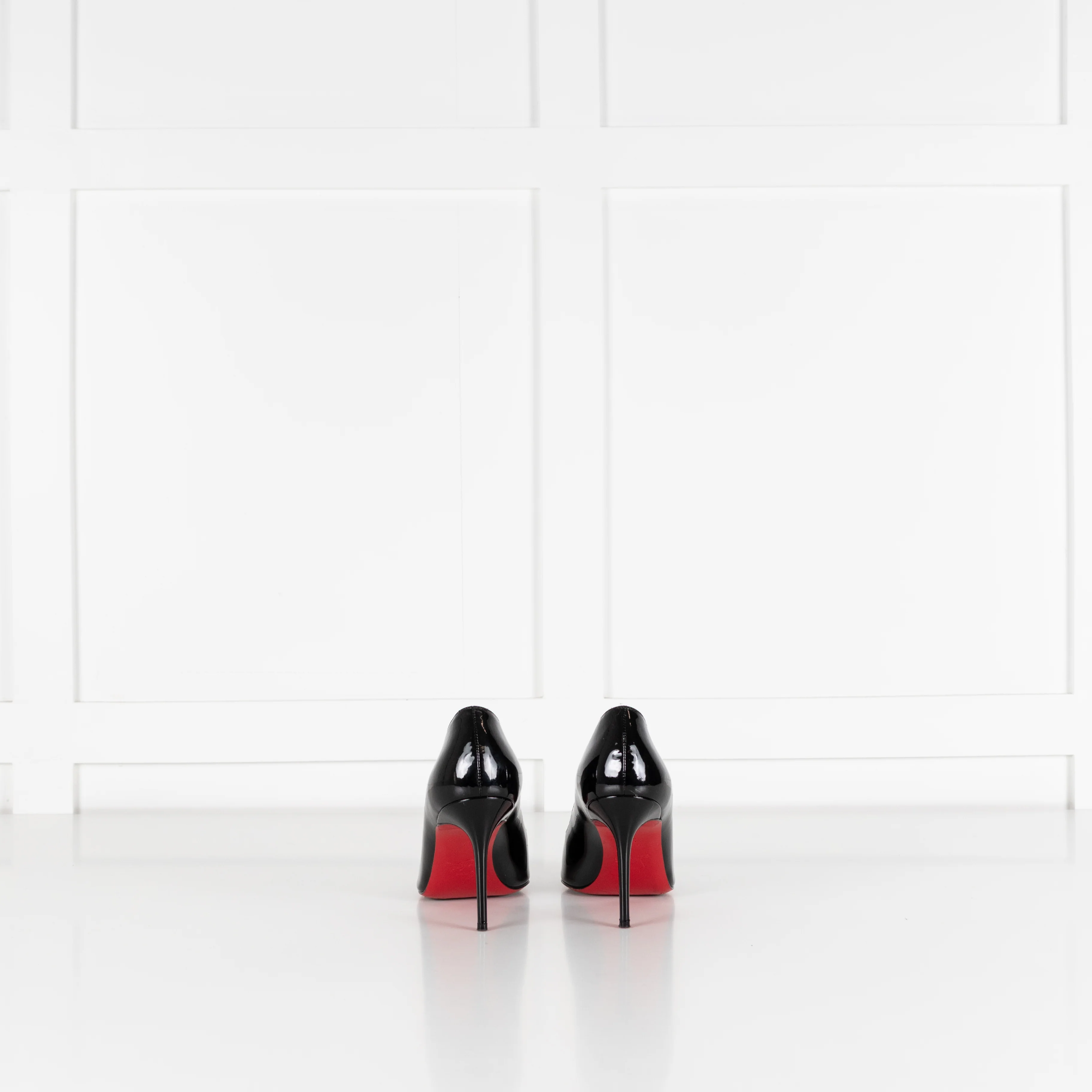 Christian Louboutin Black Patent Fifi Mid Heel Shoes - Image 5