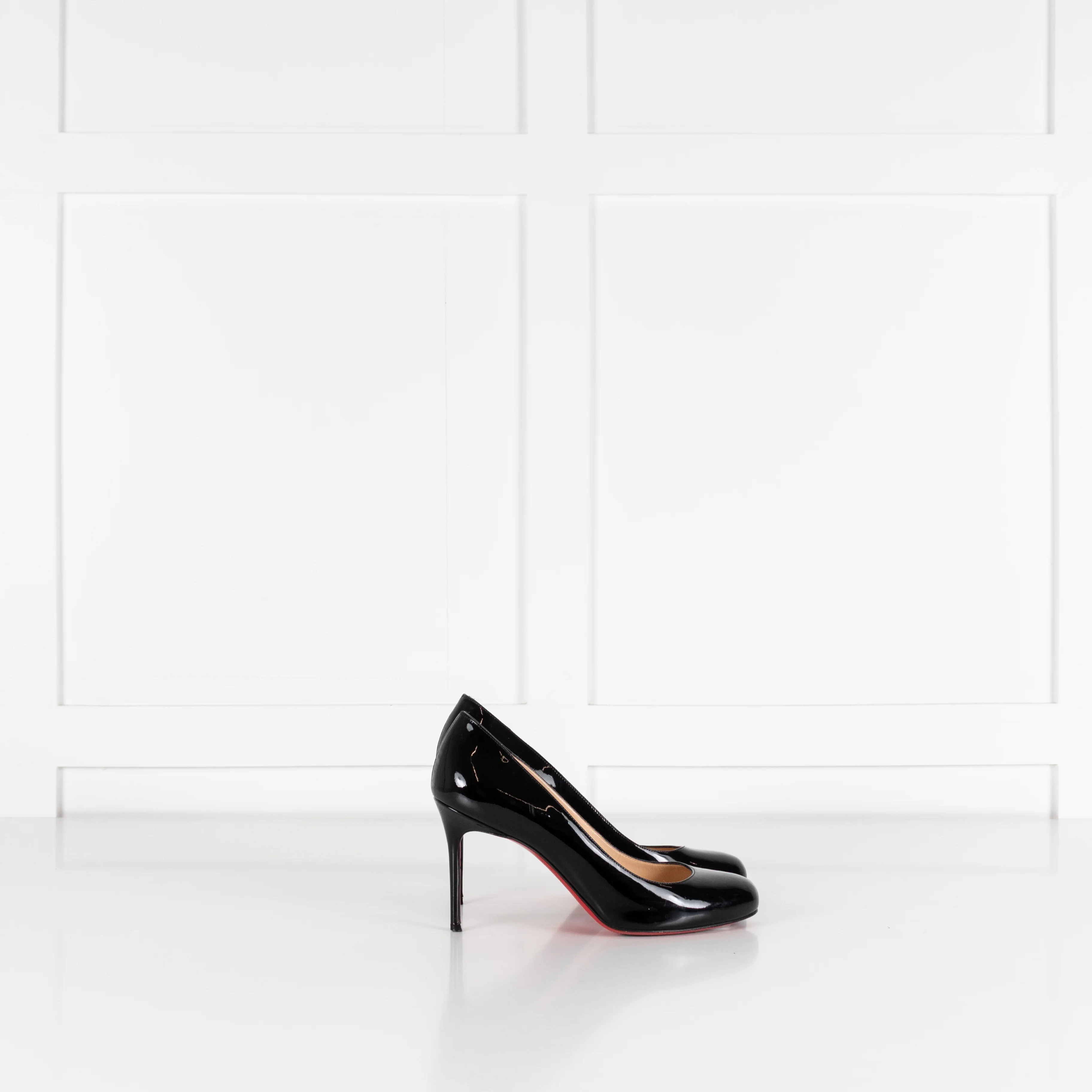 Christian Louboutin Black Patent Fifi Mid Heel Shoes - Image 6