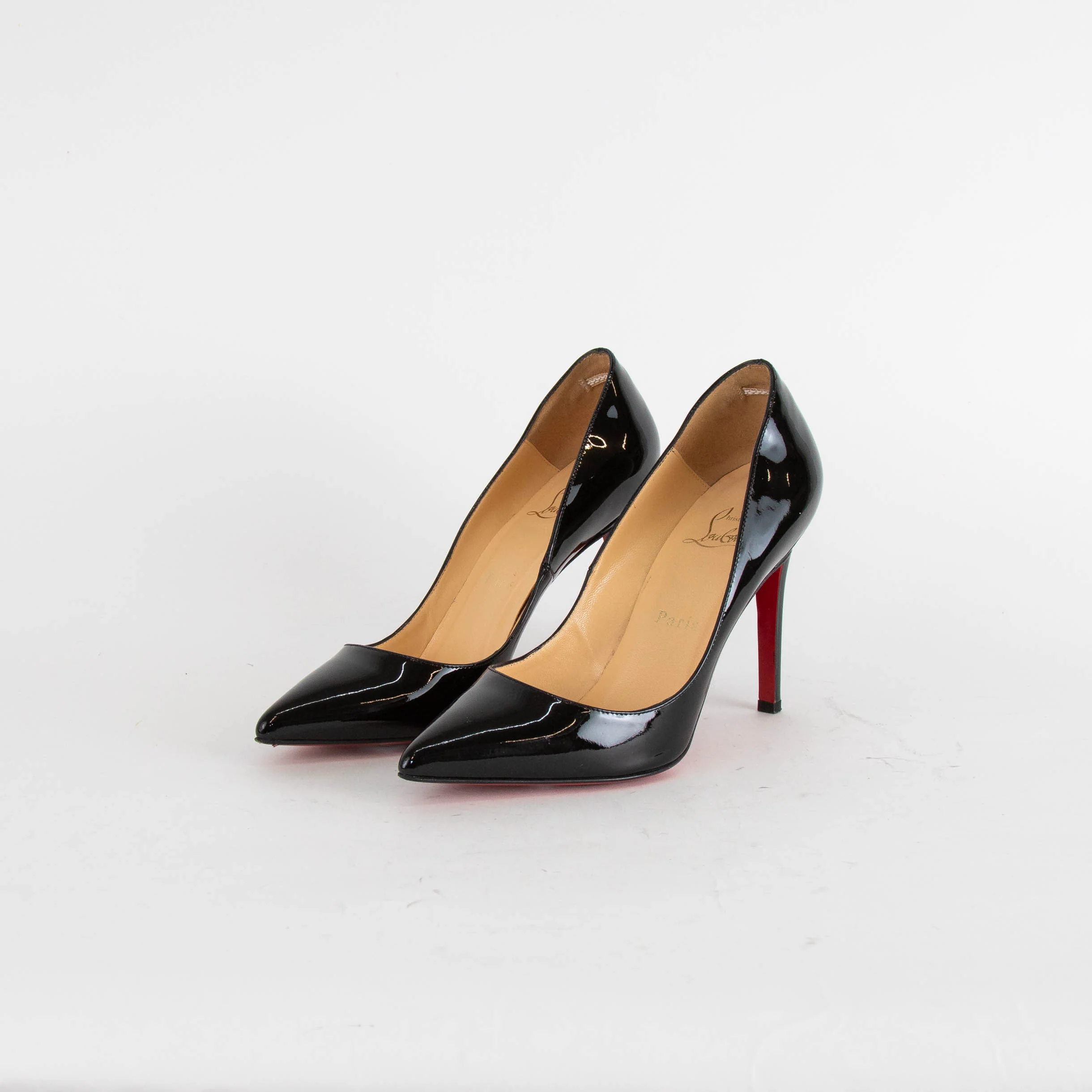 Christian Louboutin Black Patent Pointy Heeled Shoes - Image 2