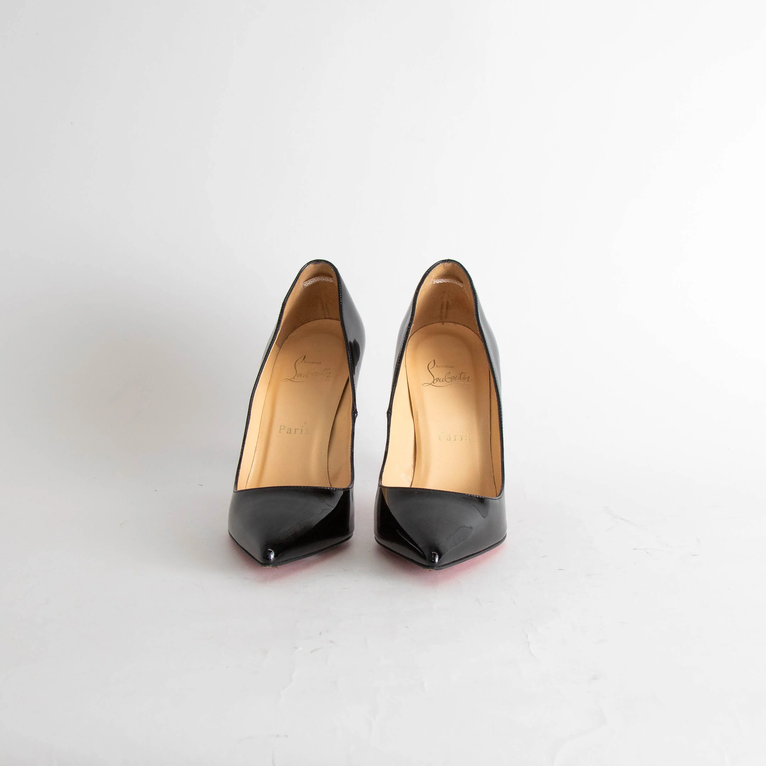 Christian Louboutin Black Patent Pointy Heeled Shoes - Image 3
