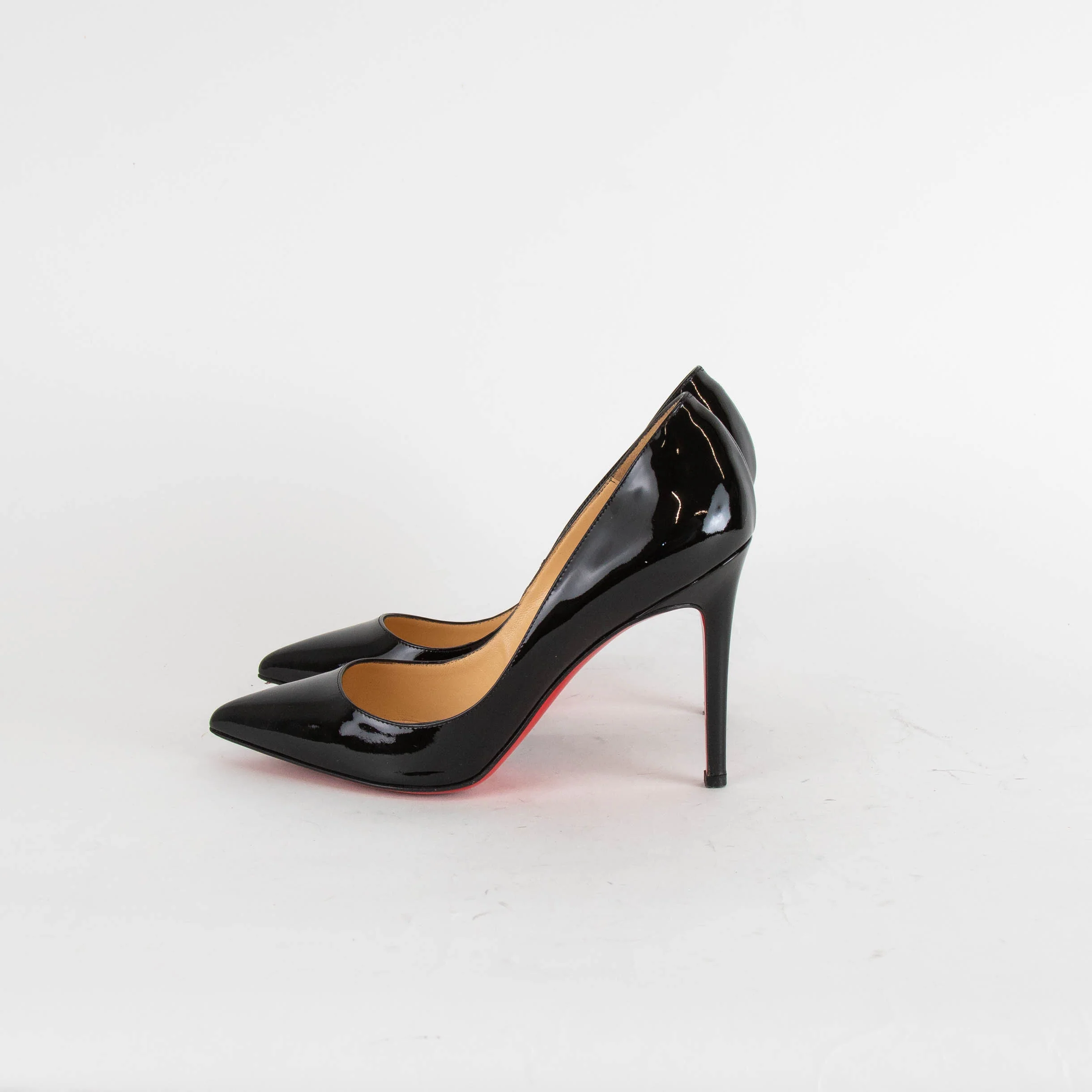 Christian Louboutin Black Patent Pointy Heeled Shoes - Image 4