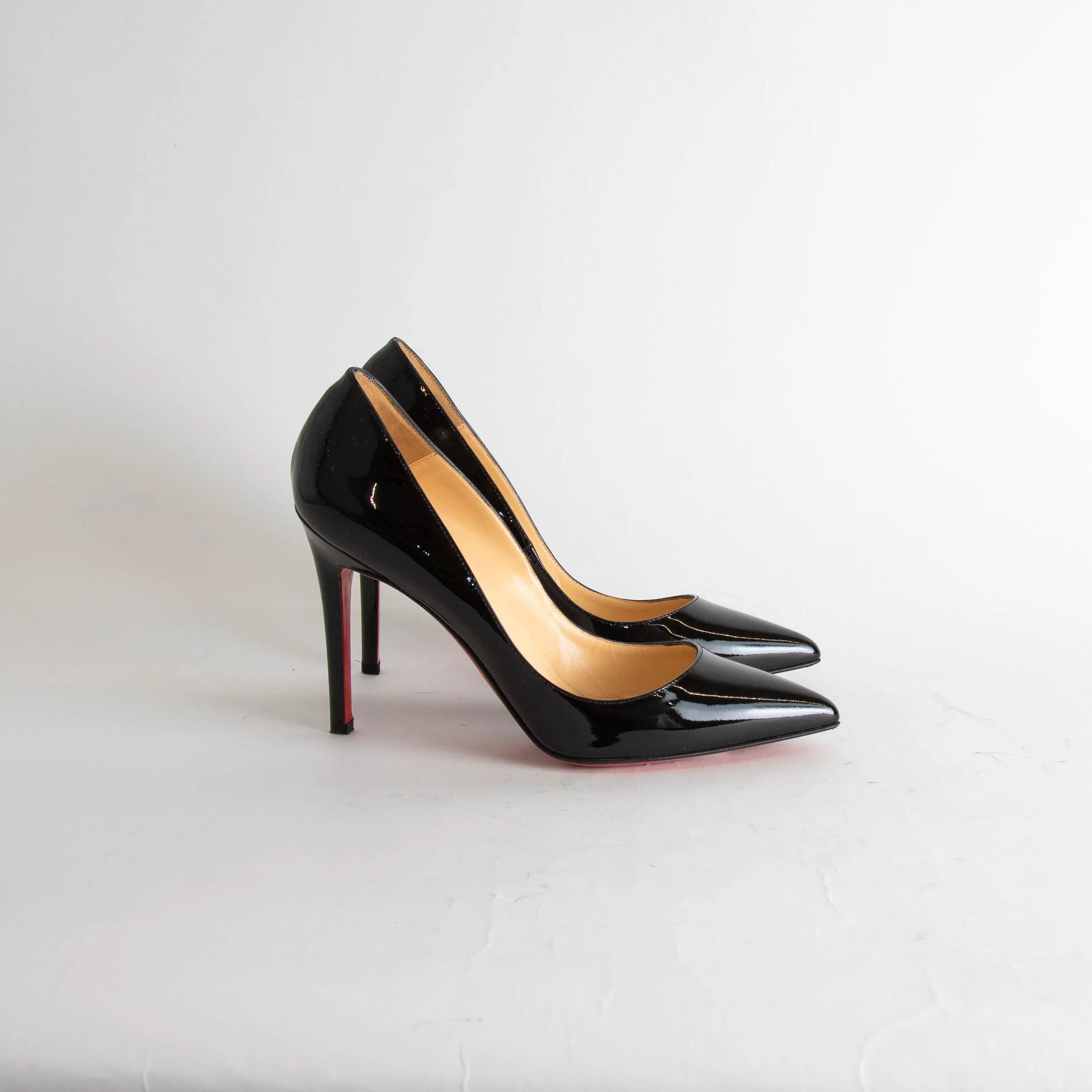 Christian Louboutin Black Patent Pointy Heeled Shoes - Image 6