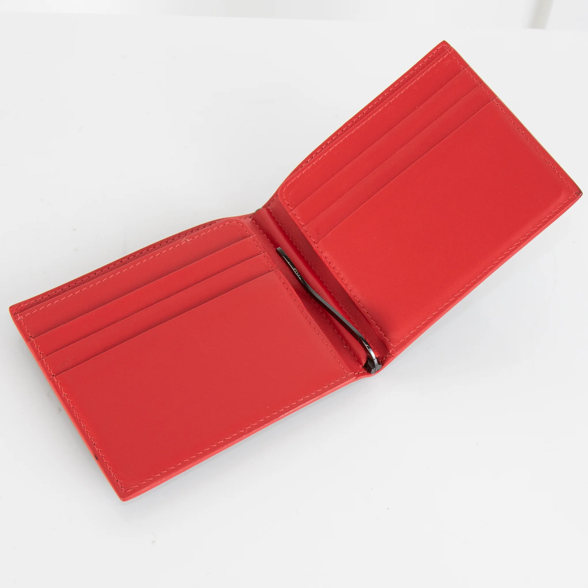 Christian Louboutin Kaspero Black and Red Studded Card Wallet - Image 4