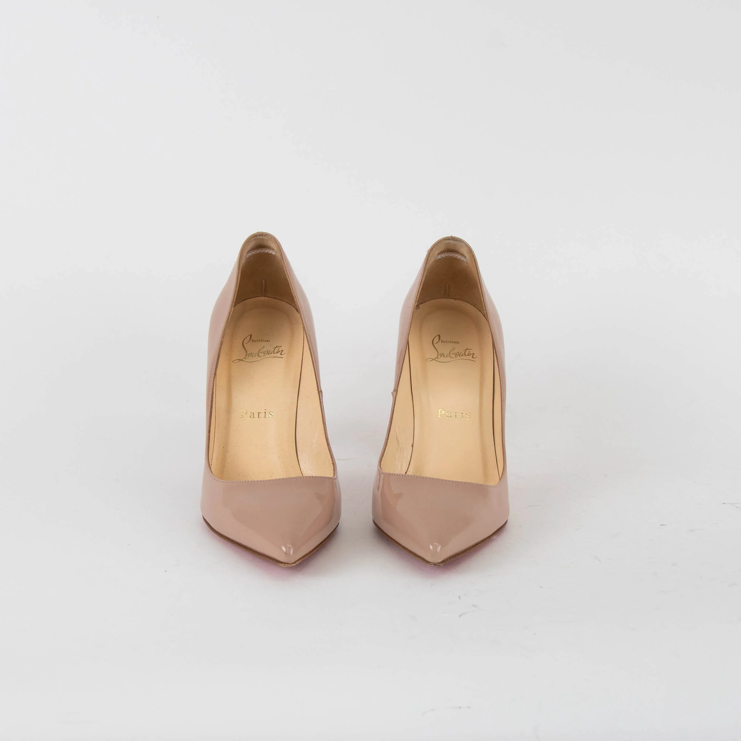 Christian Louboutin Nude Pointy Heeled Shoes - Image 2