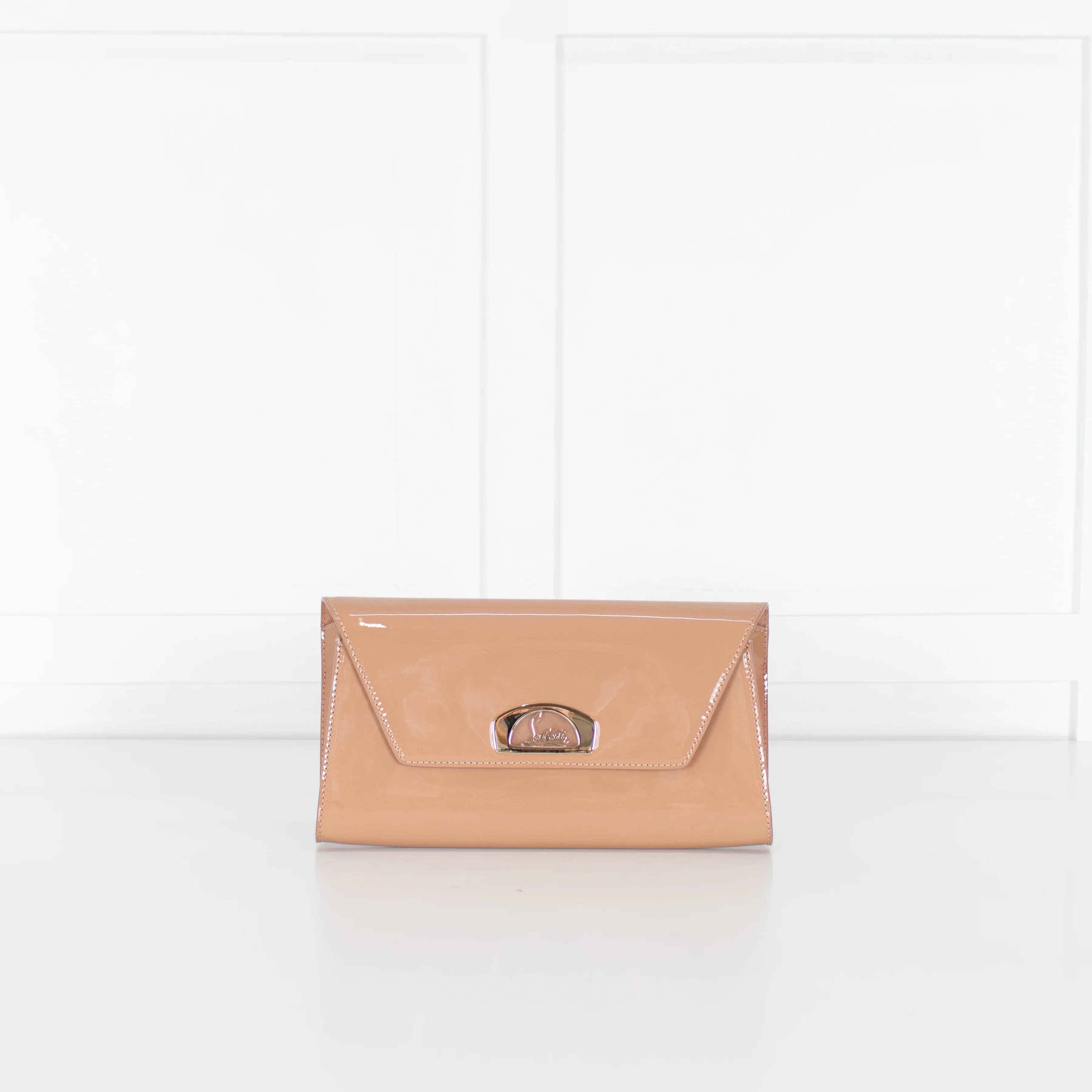 Christian Louboutin Nude Vero Dodat Patent Leather Clutch