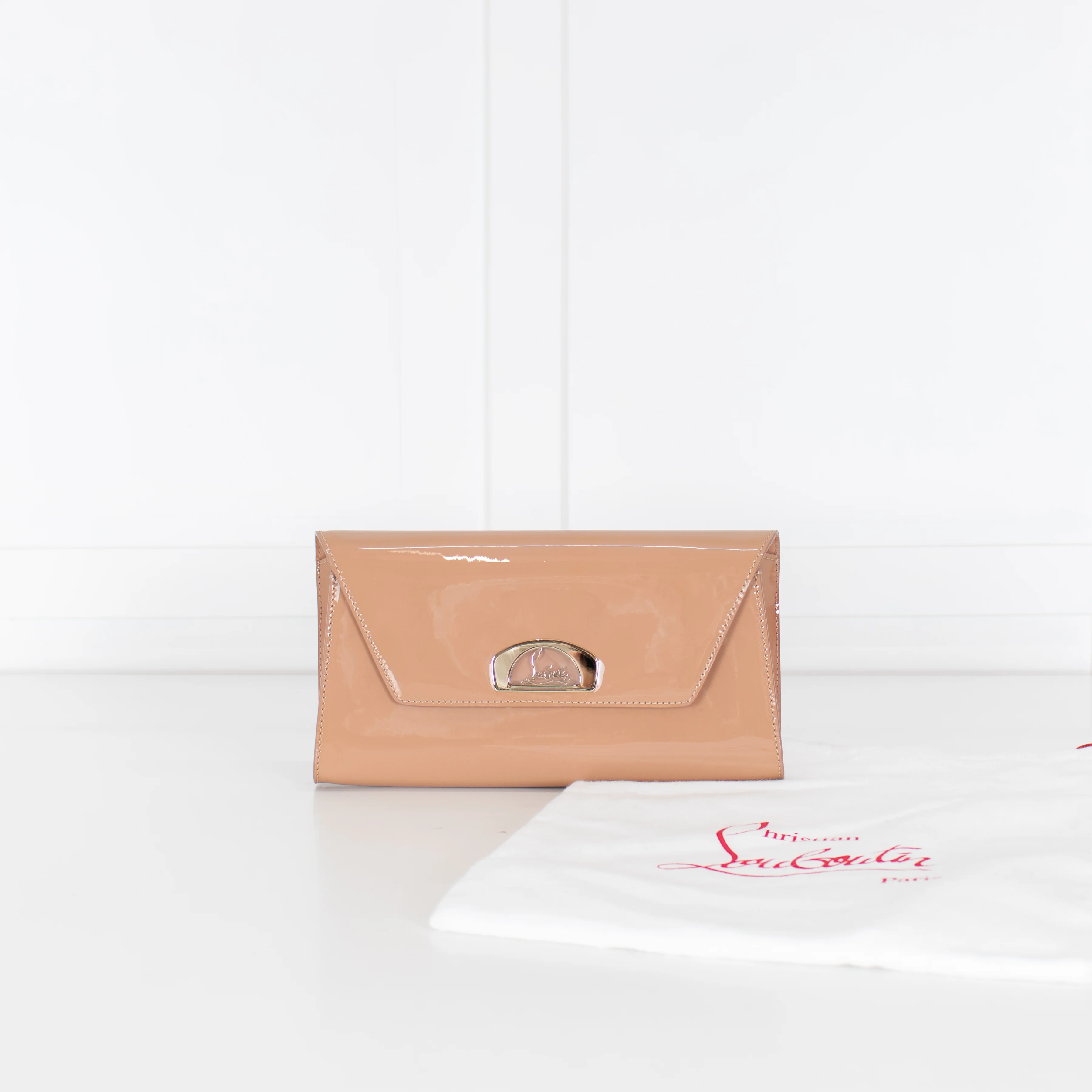 Christian Louboutin Nude Vero Dodat Patent Leather Clutch - Image 2