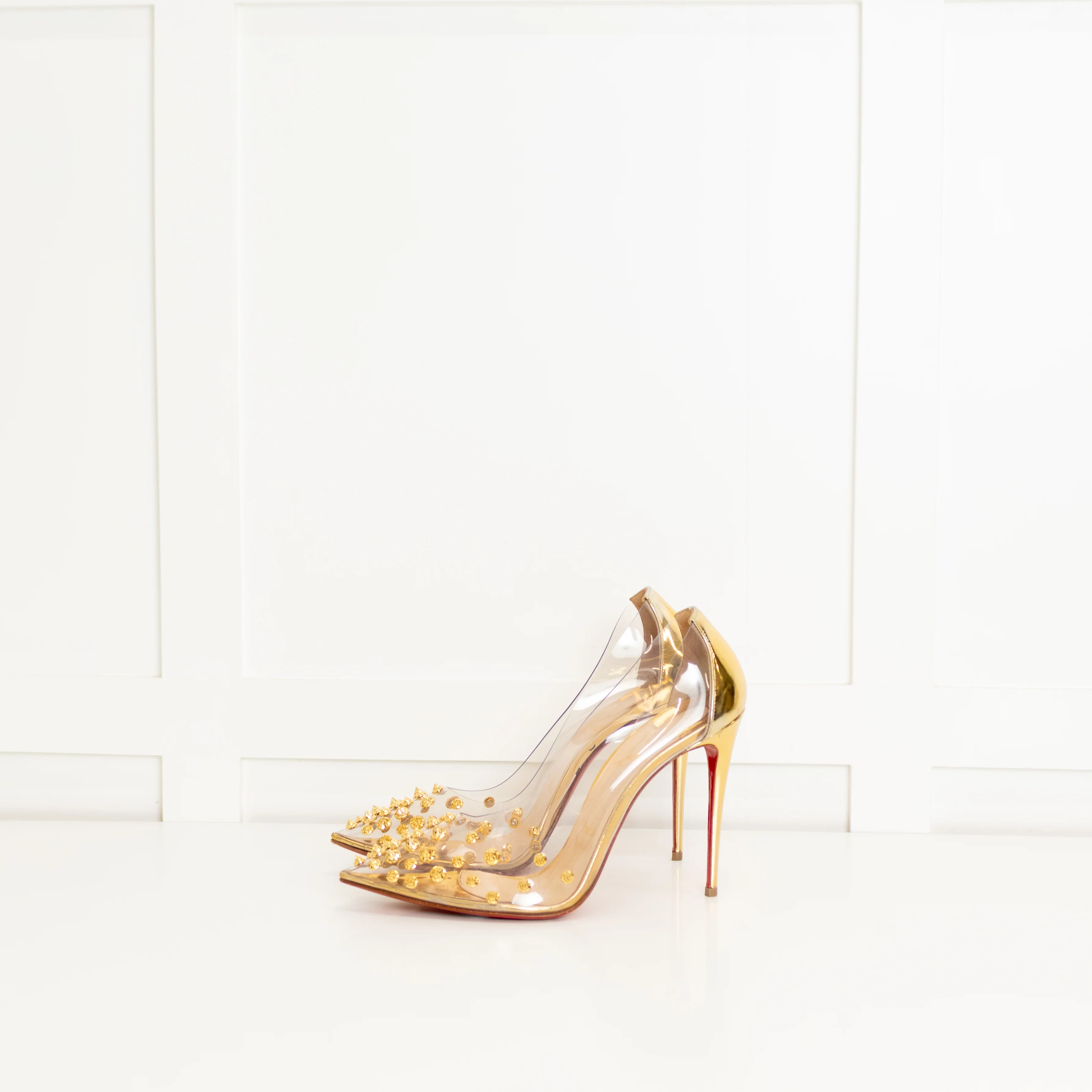 Christian Louboutin PVC And Gold Stud Shoes - Image 3