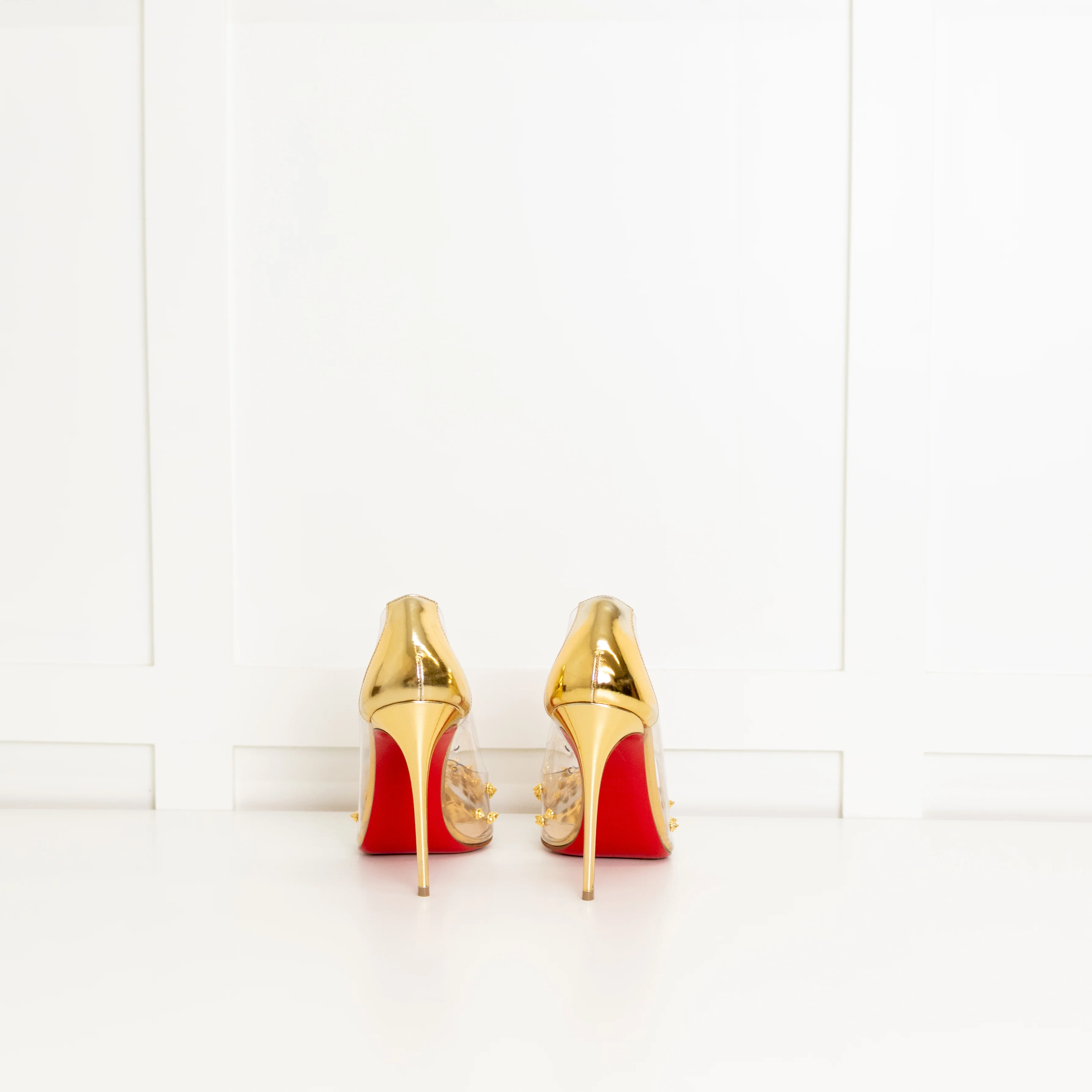 Christian Louboutin PVC And Gold Stud Shoes - Image 4