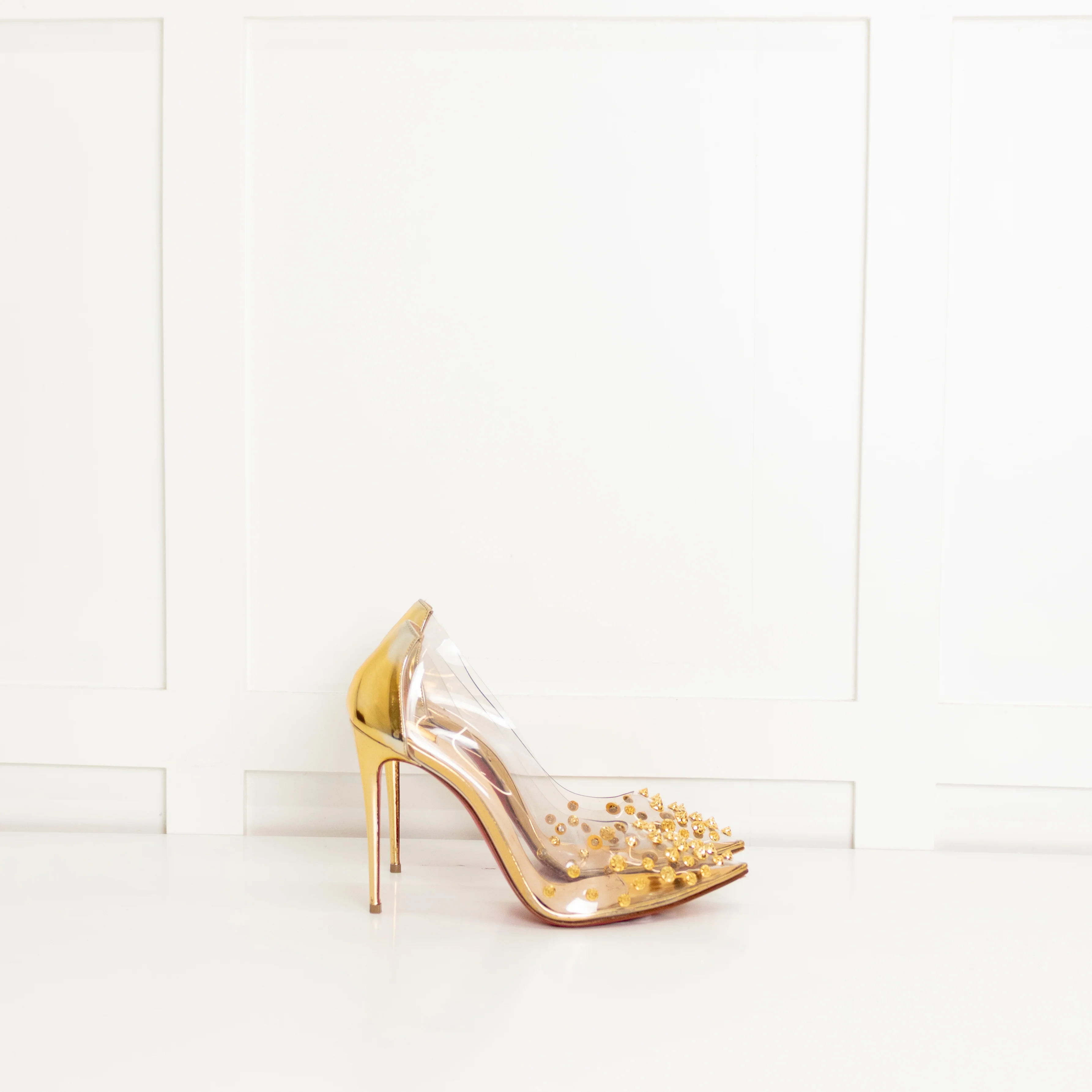 Christian Louboutin PVC And Gold Stud Shoes - Image 5