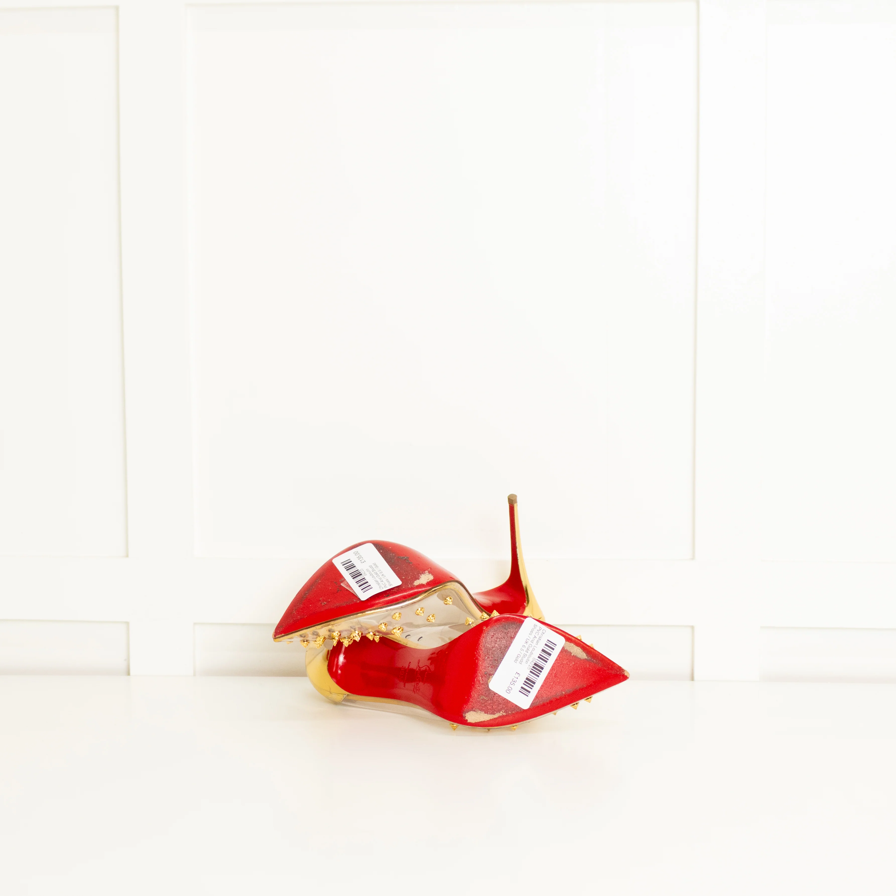 Christian Louboutin PVC And Gold Stud Shoes - Image 6