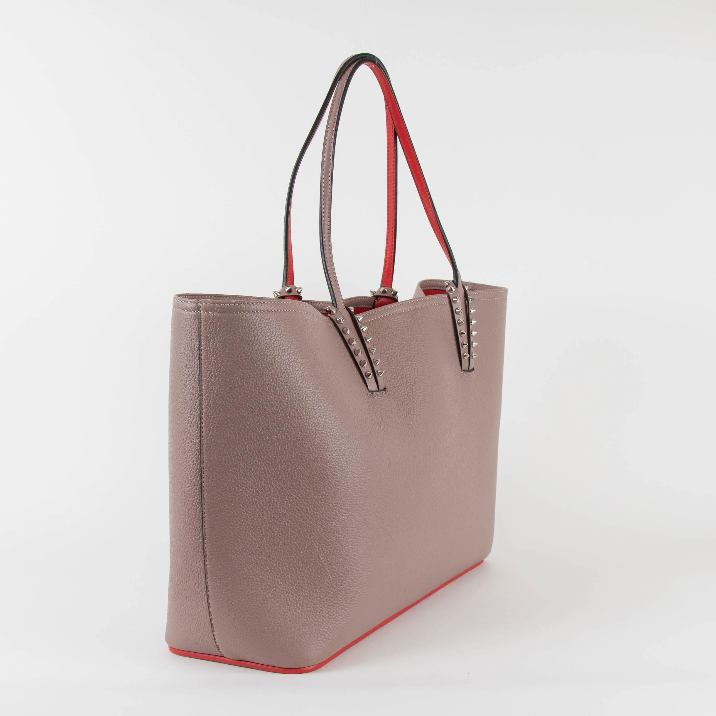 Christian Louboutin Taupe Cabata Studded Tote with Pouch - Image 6